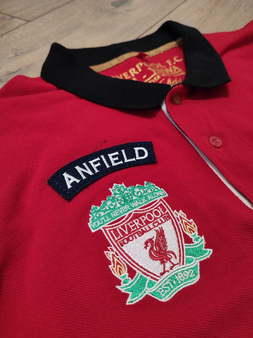 Other Soccer Polo T shirt LFC Liverpool team ,big logo embroidered Size US L / EU 52-54 / 3 - 4 Thumbnail