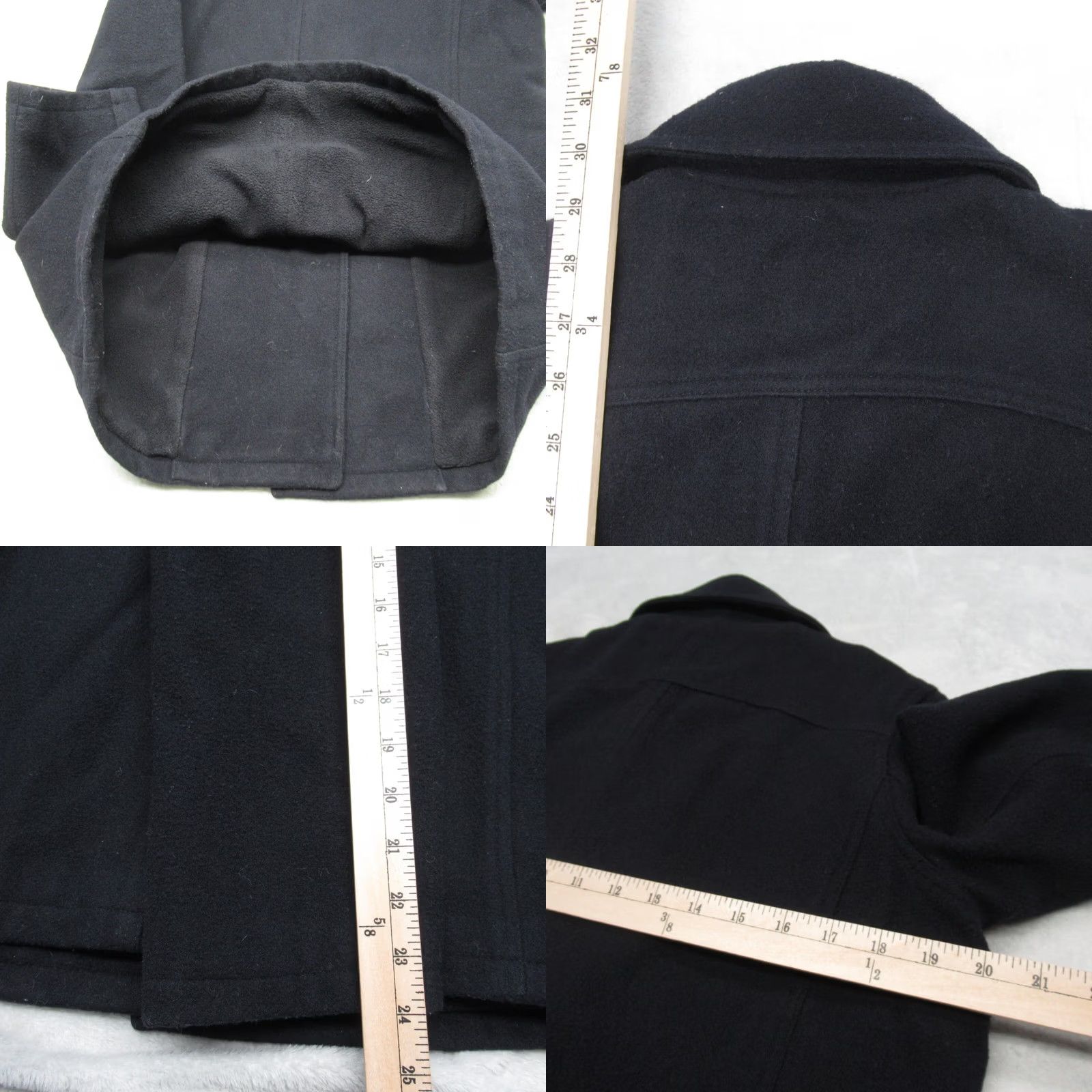 American Eagle Outfitters American Eagle Jacket Pea Coat Medium Black Wool Blend Double Breast Y2K Women Size M / US 6-8 / IT 42-44 - 8 Thumbnail