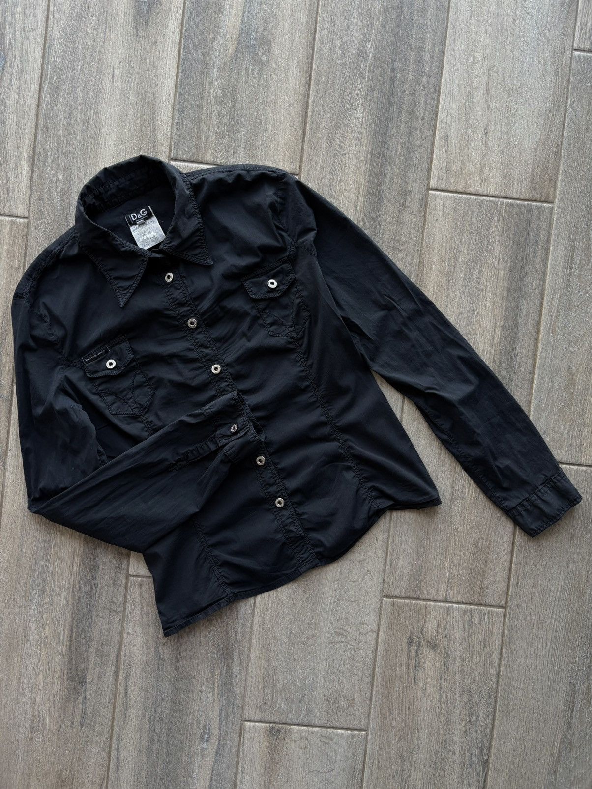 Dolce & Gabbana Archive Dolce & Gabbana Black Military Style Women Shirt L Size L / US 10 / IT 46 - 1 Thumbnail