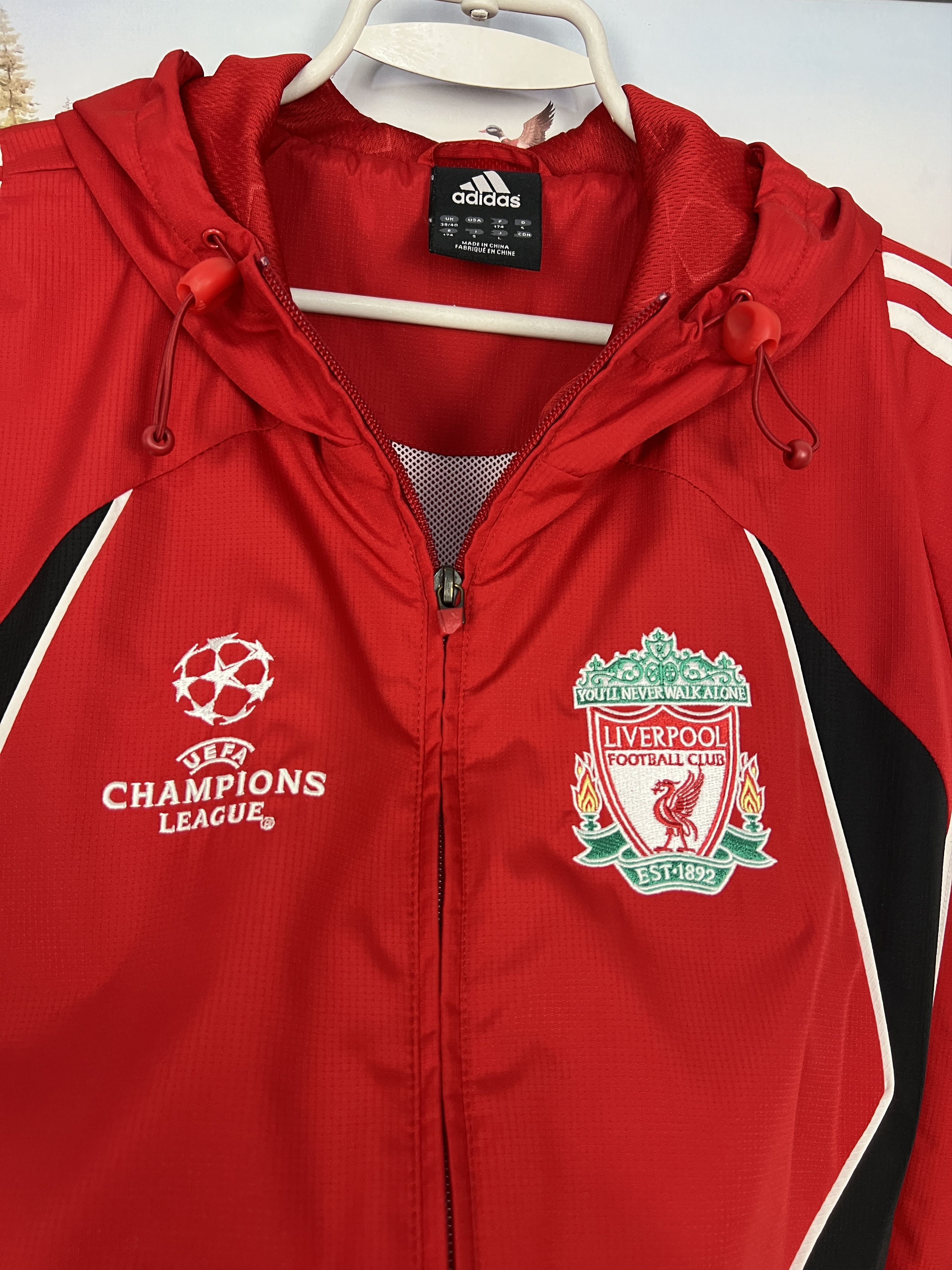 Adidas Vintage Adidas Liverpool Football Jacket Soccer Hooded Size US L / EU 52-54 / 3 - 3 Thumbnail