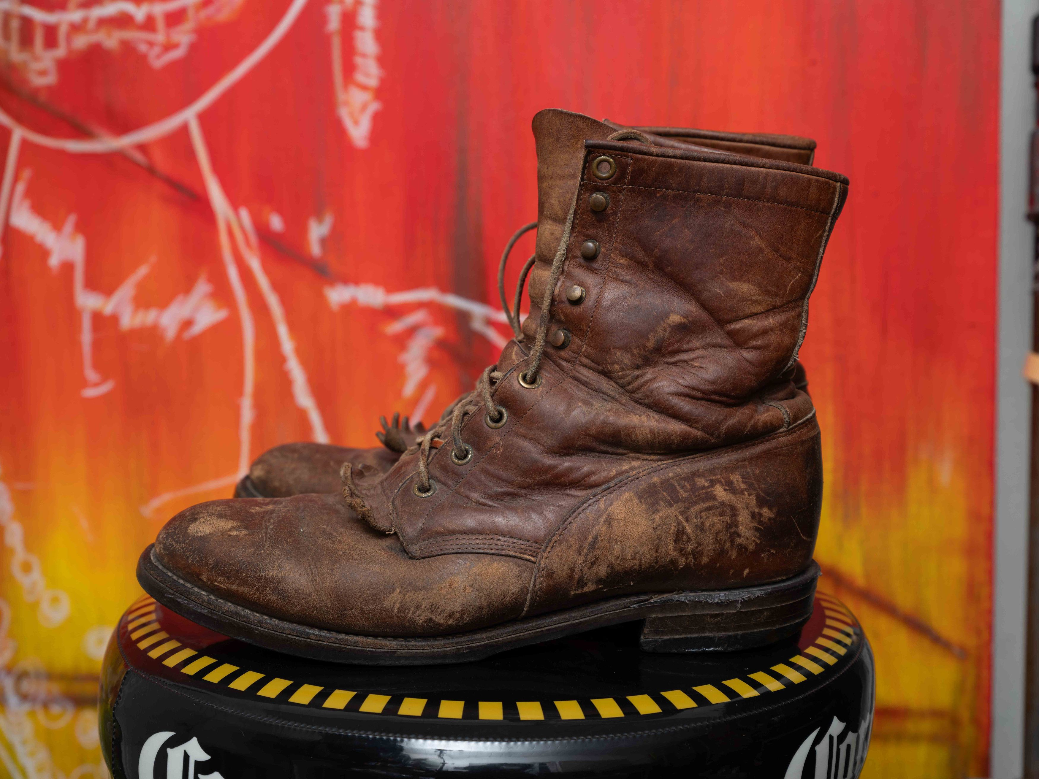 Justin ustin Leather Lace Up Roper Cowboy Boots Size US 8.5 / EU 41-42 - 4 Thumbnail