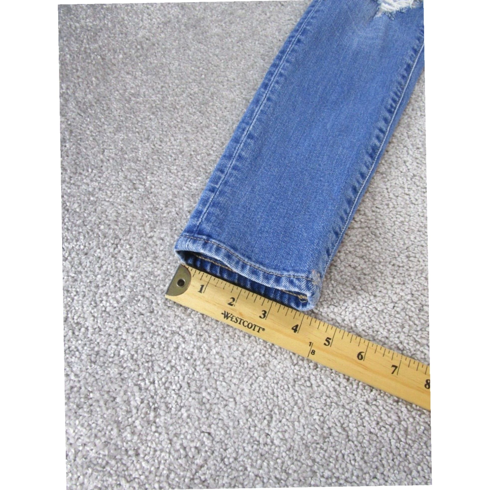 Levi's Levis 721 Skinny Jeans Women's Medium Wash Blue Denim Ripped Mid Rise 27 Size 27" / US 4 / IT 40 - 5 Thumbnail
