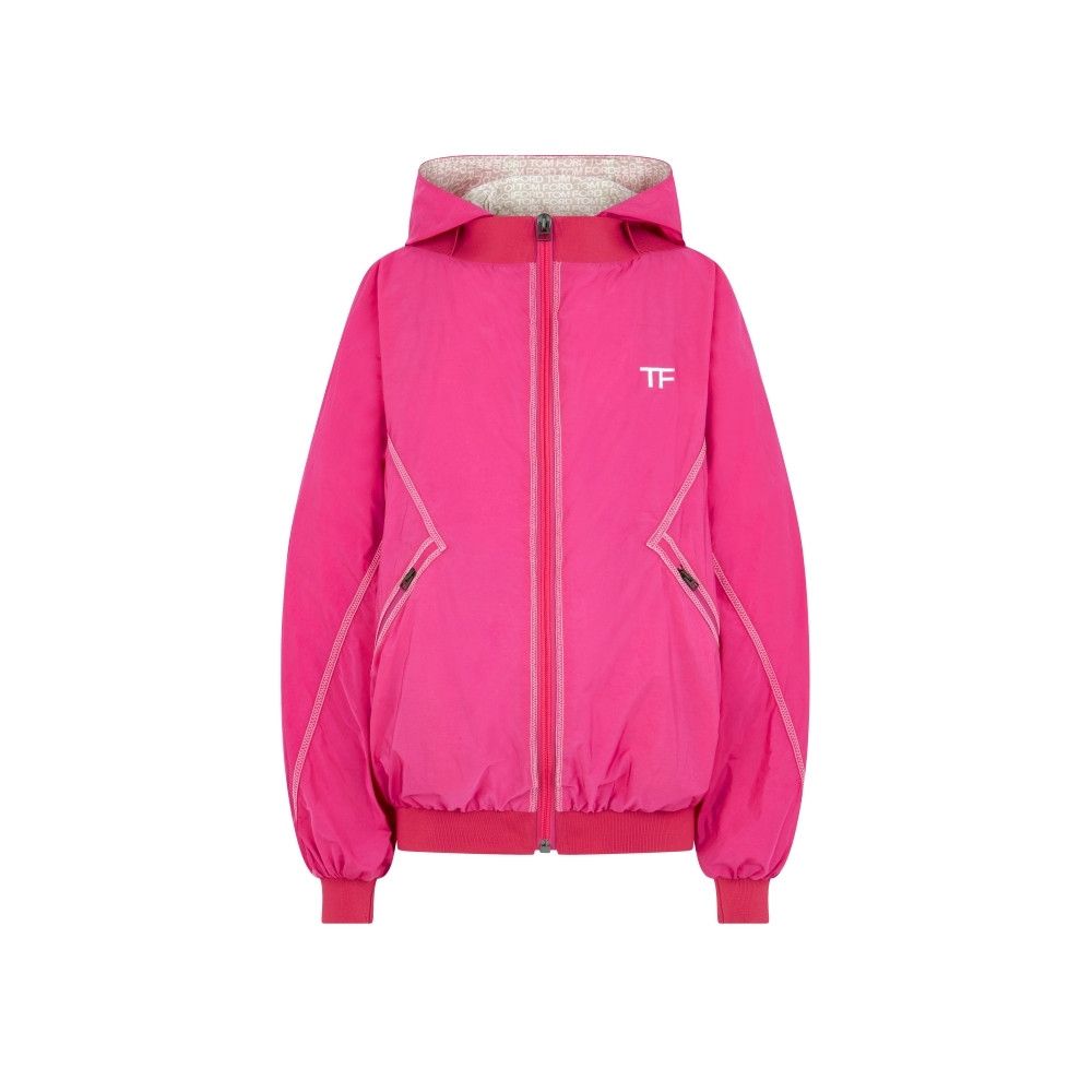 Tom Ford o1loc1c0824 Hoodie Technical Nylon Jacket in Pink Size XS / US 0-2 / IT 36-38 - 1 Thumbnail