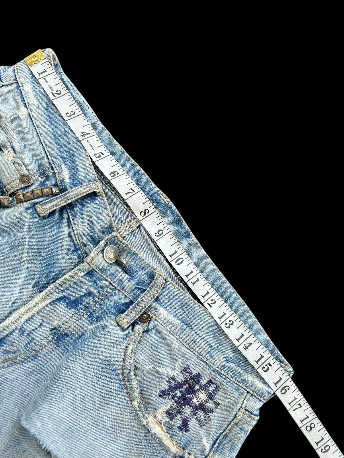 Hysteric Glamour Thrashed Vintage Hysteric Glamour Selvedge Flare Denim Jeans Size US 32 / EU 48 - 19 Thumbnail