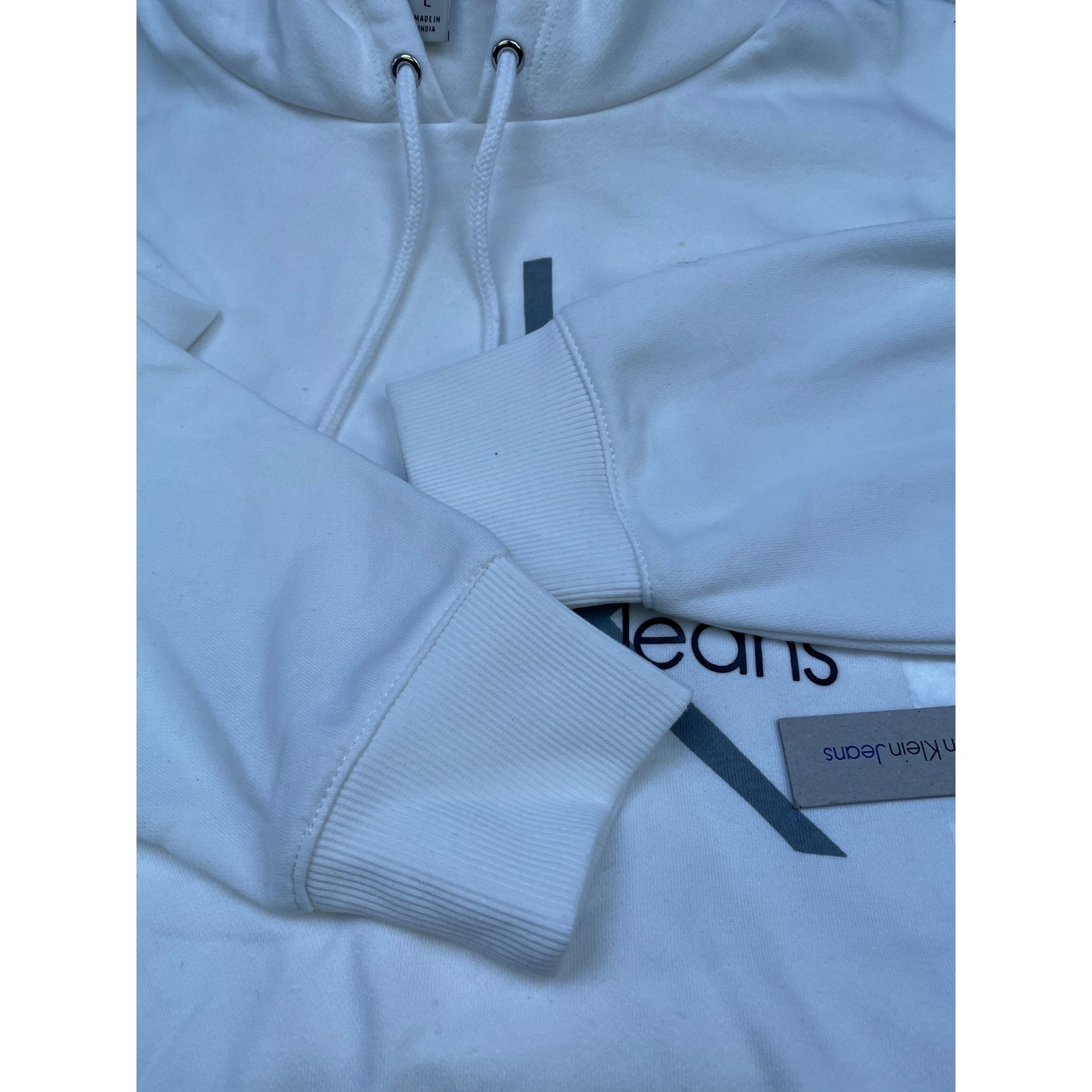 Calvin Klein Calvin Klein Women's White Hooded Sweatshirt Straght Cut Siz Size L / US 10 / IT 46 - 8 Thumbnail