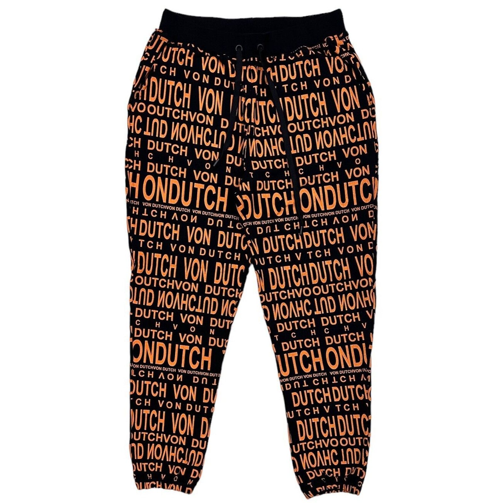 Von Dutch Men's All Over Monogram Print Jogger Sweatpants