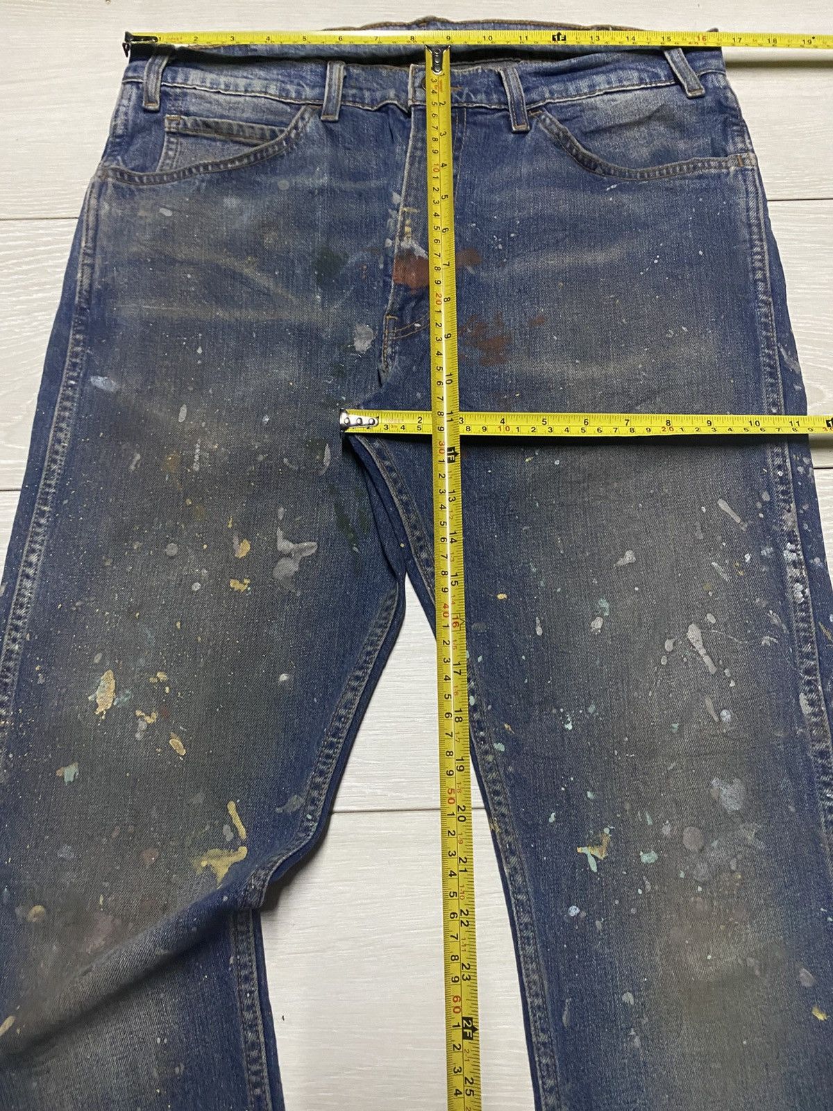 Levi's Vintage Levis 505 Y2K Paint Splatter Skinny Jeans Size US 33 - 14 Thumbnail