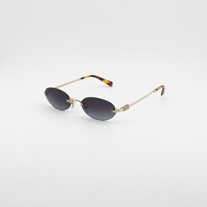 Miu Miu Miu Miu MUA54S ZVN5D1 Sunglasses Gold Oval Rimless Frame Size ONE SIZE - 1 Thumbnail