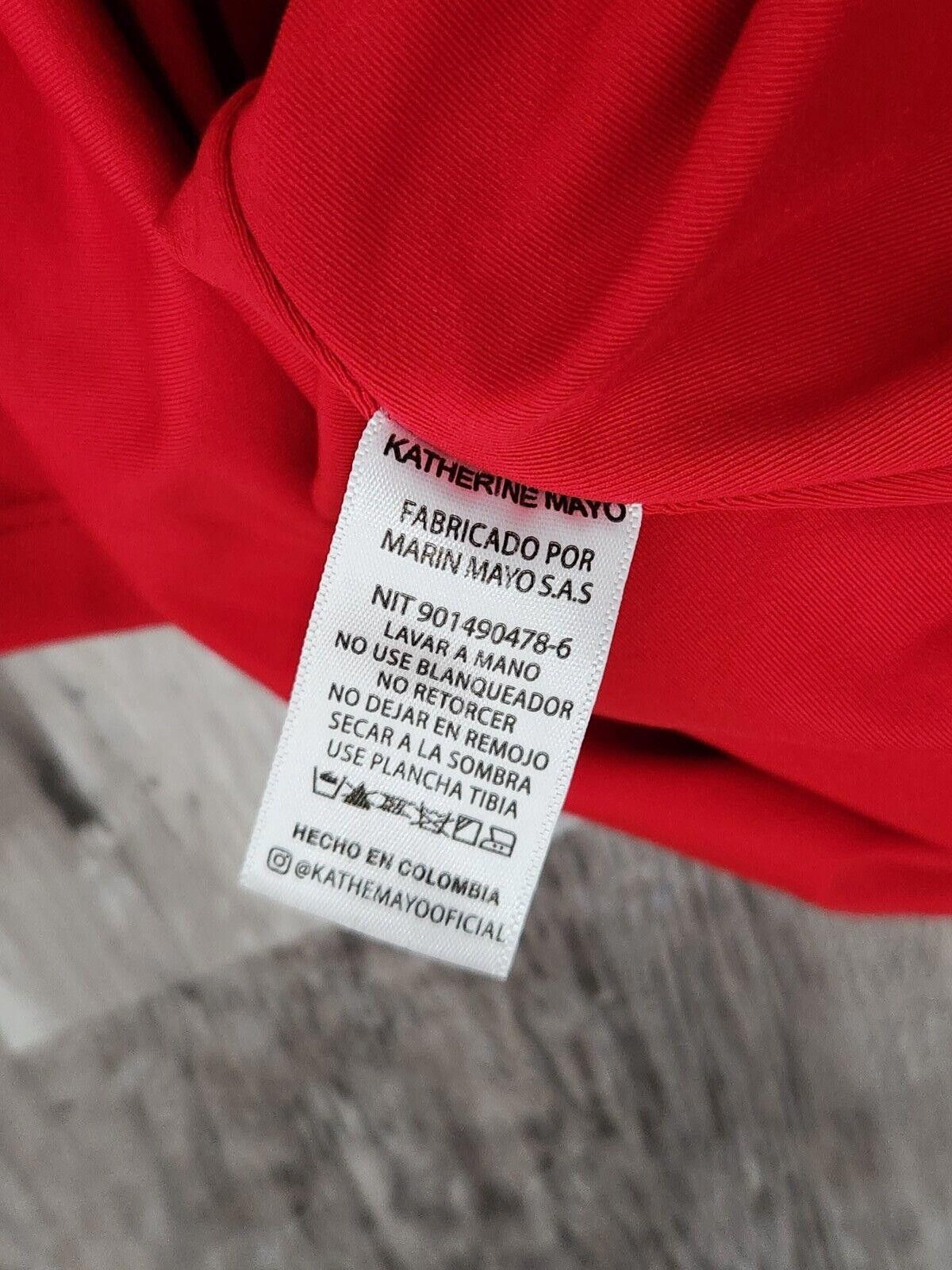 Designer Katherine Mayo Dress Red Cut Out Sexy Small One Sleeve Size S / US 4 / IT 40 - 4 Thumbnail
