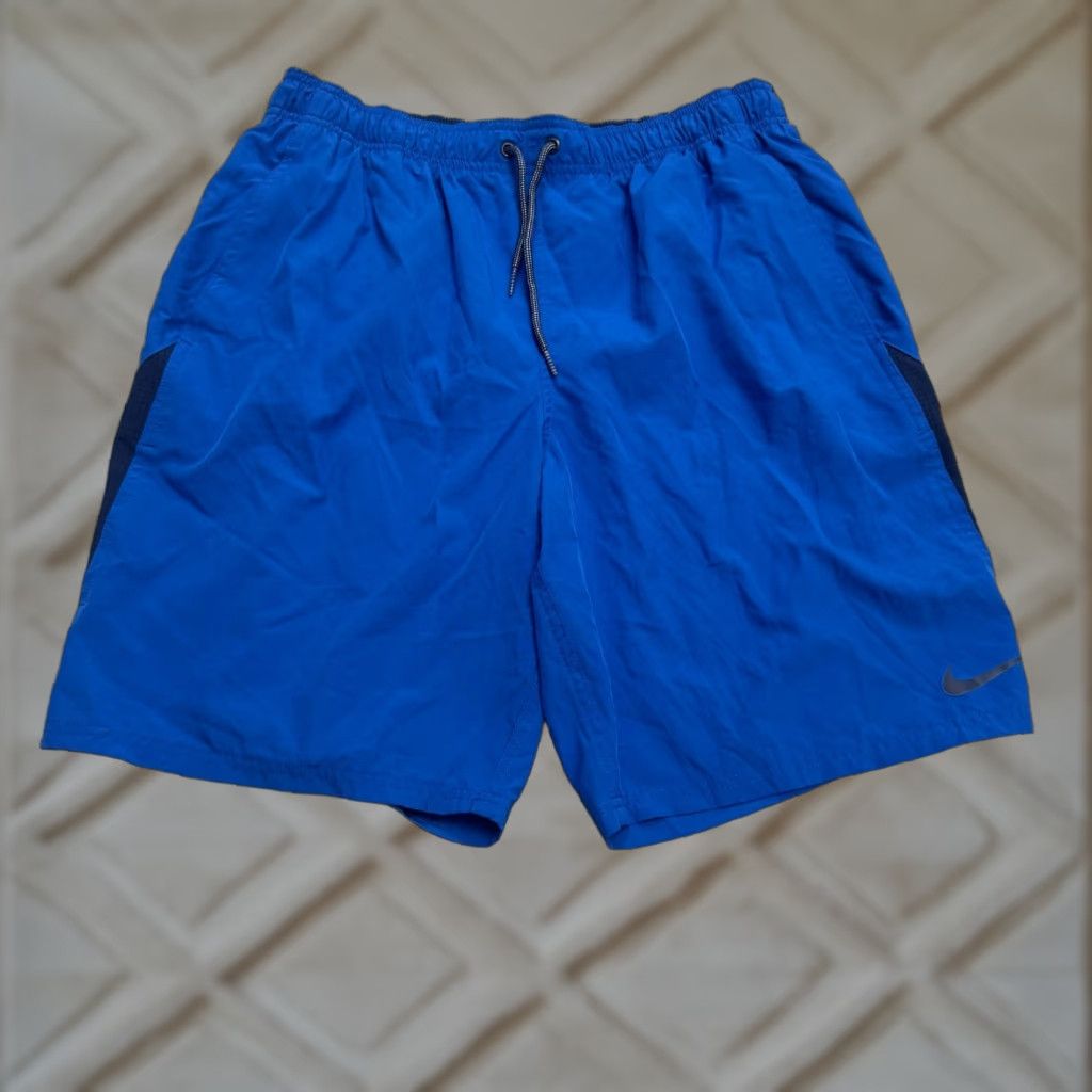Nike Nike Swim Valley Shorts Mens L Blue Elastic Waist Pockets Athletic Beach Gym Swimming Vintage: No Size US 33 - 1 Thumbnail
