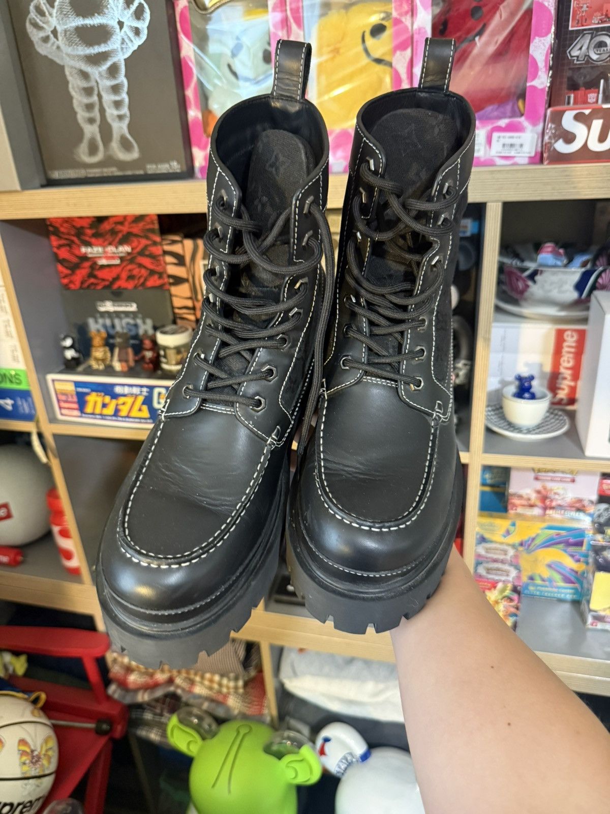 Louis Vuitton Louis Vuitton Black Monogram Combat Boot Size US 12 / EU 45 - 2 Thumbnail