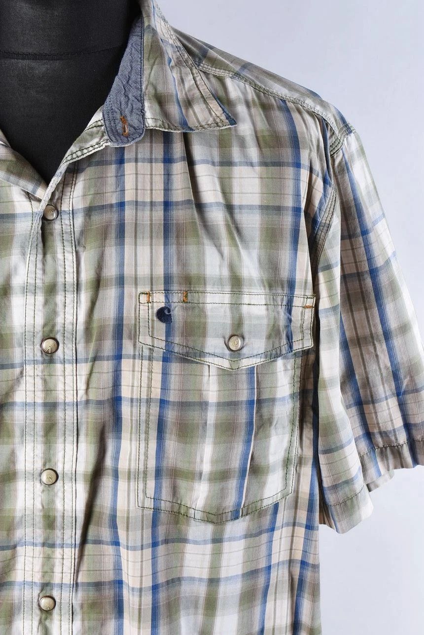 Carhartt Carhartt Short Sleeve Plaid Relaxed Fit Button Up Shirt Size US XL / EU 56 / 4 - 2 Thumbnail