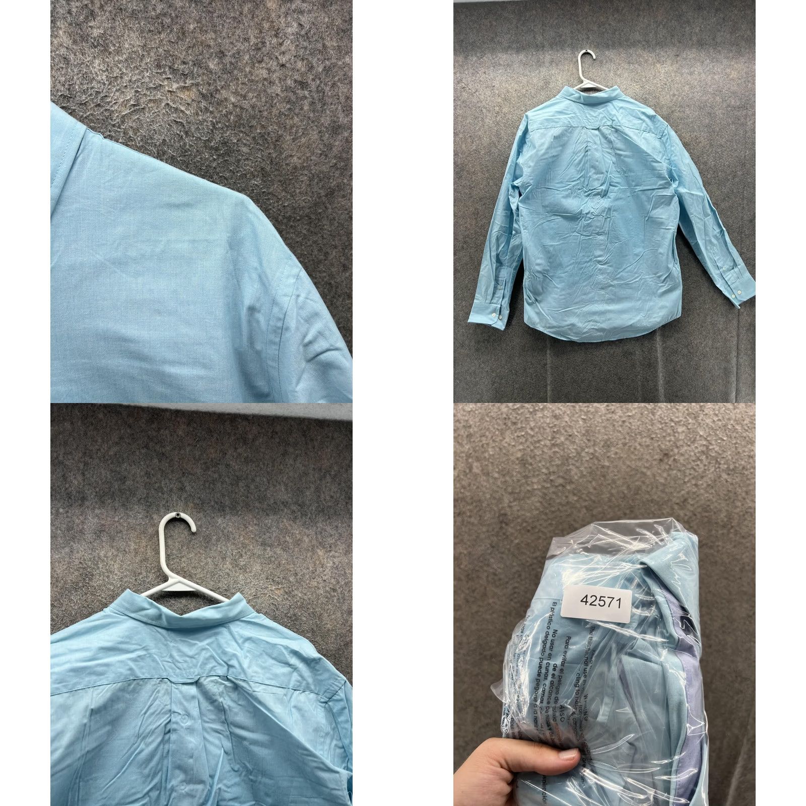 Izod IZOD Shirt Mens Large Blue Solid Long Sleeve Button Front Casual Woven NEW Size US L / EU 52-54 / 3 - 8 Thumbnail