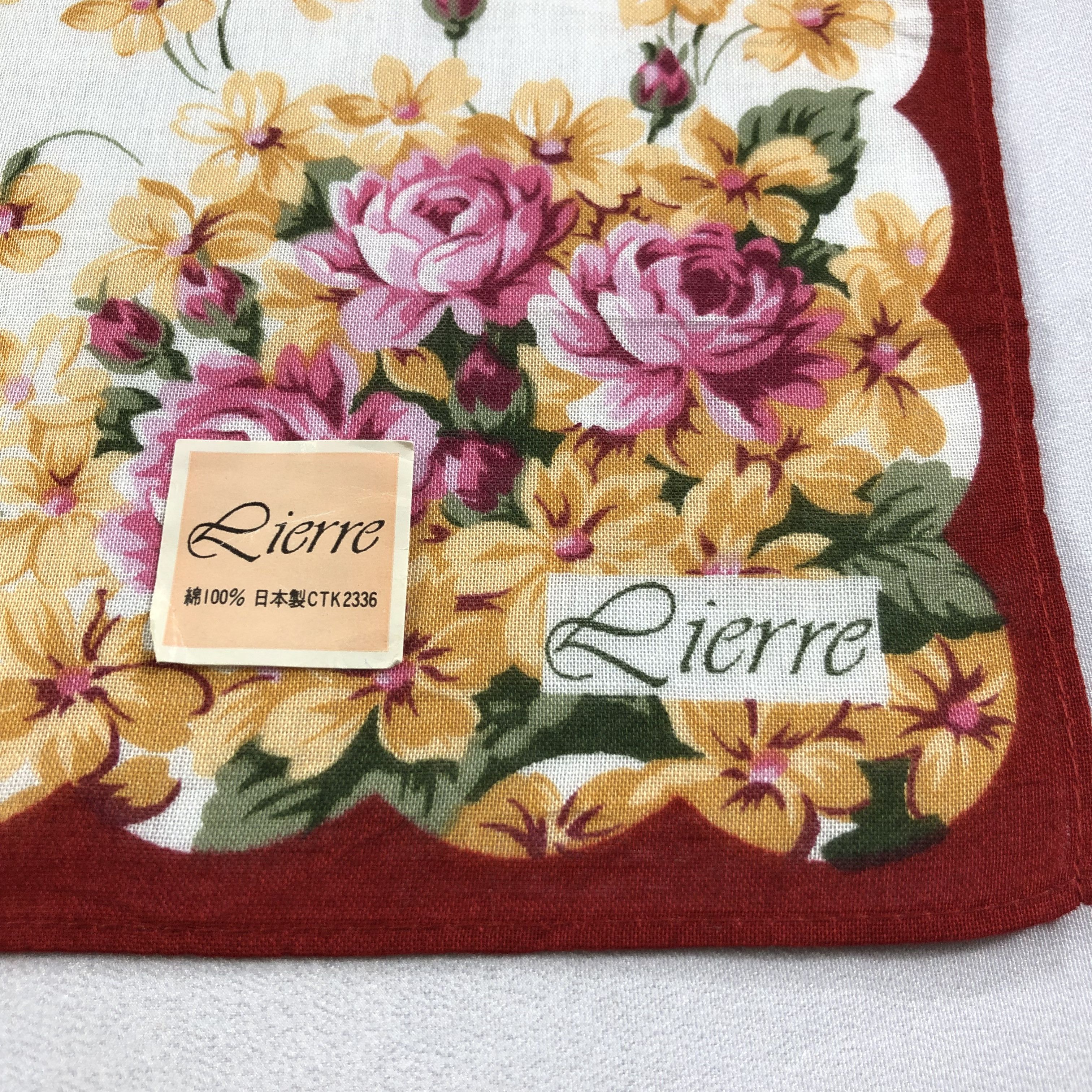 Vintage Lierre Floral Handkerchief Neckerchief Bandana H1866 Size ONE SIZE - 4 Thumbnail