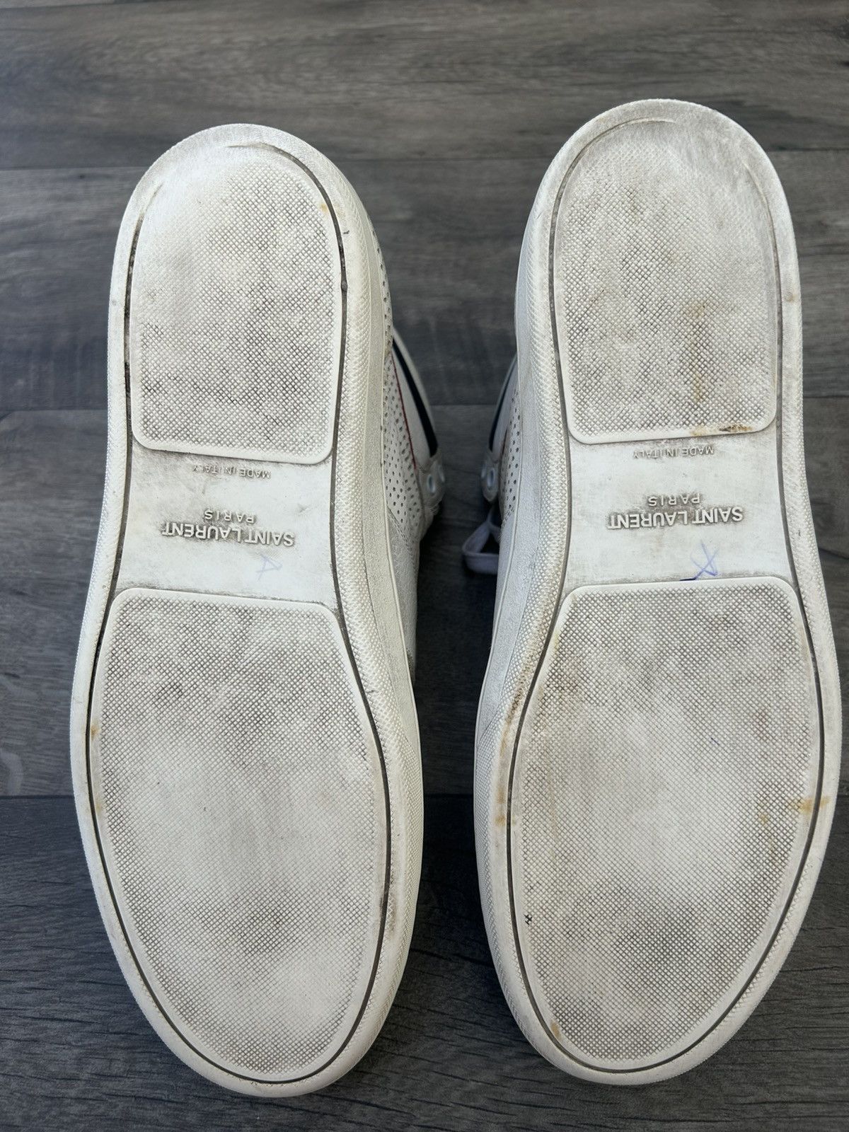 Saint Laurent Paris SAINT LAURENT SL/10H PERFORATED DISTRESSED HIGH-TOP Sneakers Size US 9 / EU 42 - 8 Thumbnail