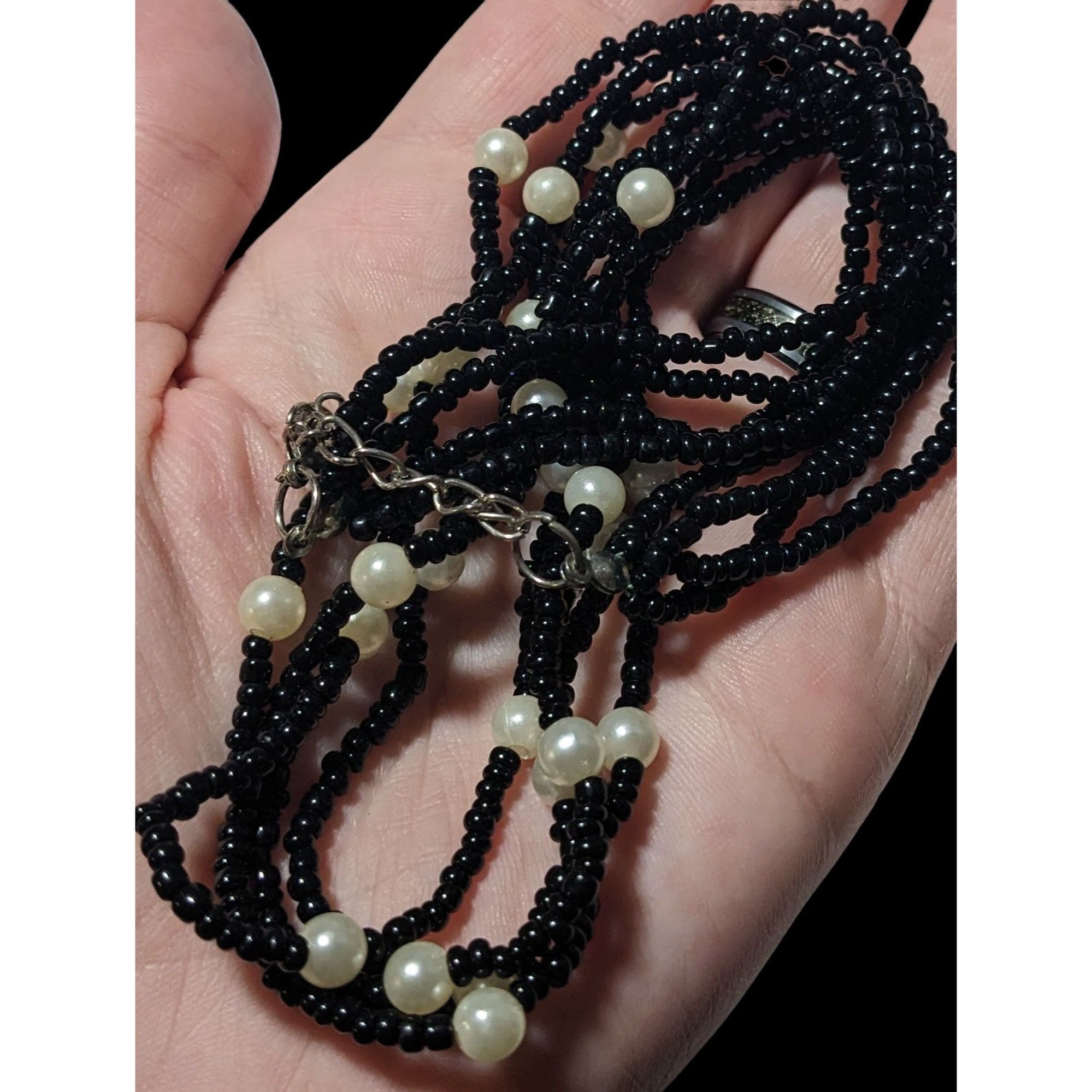 Other Black Glass Pearl Beaded Multilayer Necklace Size ONE SIZE - 5 Thumbnail