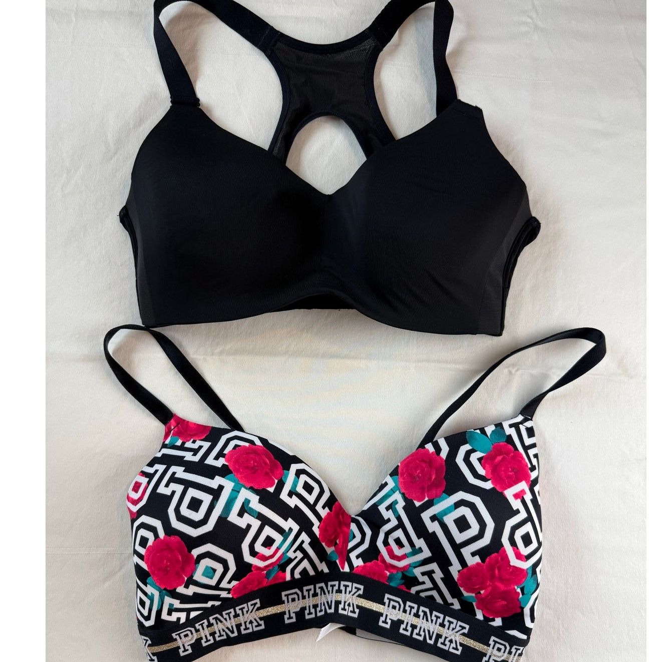 Victoria's Secret Bra Lot 32DD Victoria's Secret PINK & Avia D/DD Black Size ONE SIZE - 1 Thumbnail