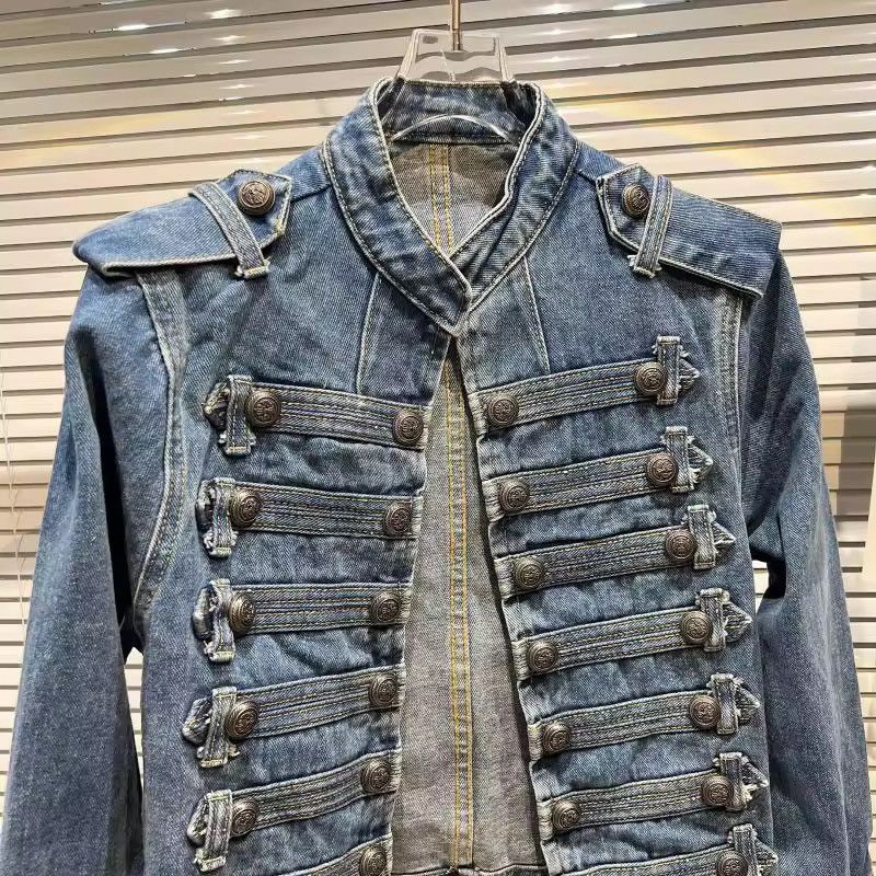 Japanese Brand Vintage Military-Inspired Denim Jacket – Bold, Structured Size US M / EU 48-50 / 2 - 4 Thumbnail