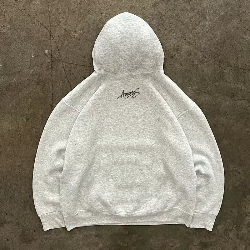Japanese Brand × Vintage Grey retro letter print hoodie y2k Size US M / EU 48-50 / 2 - 2 Thumbnail