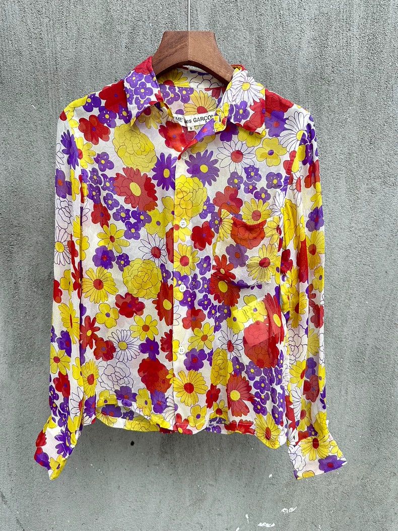 Comme des Garcons Comme Des Garcons Colored Floral Thin Shirt Size S / US 4 / IT 40 - 1 Thumbnail