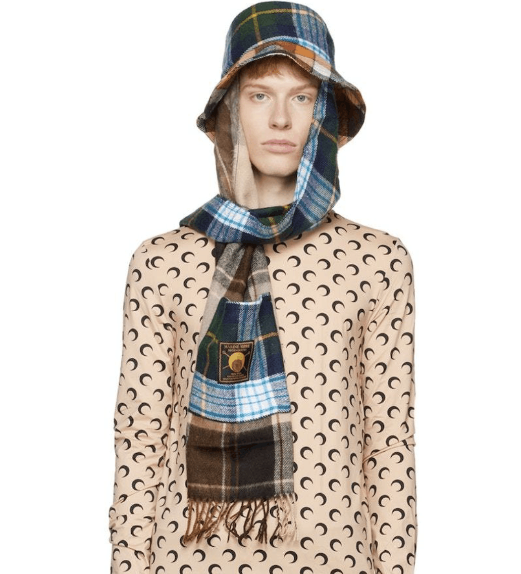 Marine Serre Marine Serre Clashing Tartans Bucket-scarf Hat Size ONE SIZE - 2 Thumbnail