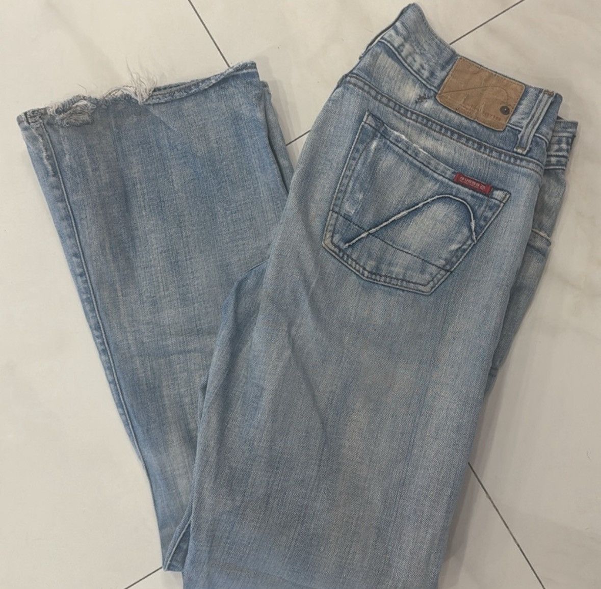 Guess Guess Vintage Light Blue Straight Leg Denim Jeans Size US 34 / EU 50 - 4 Thumbnail