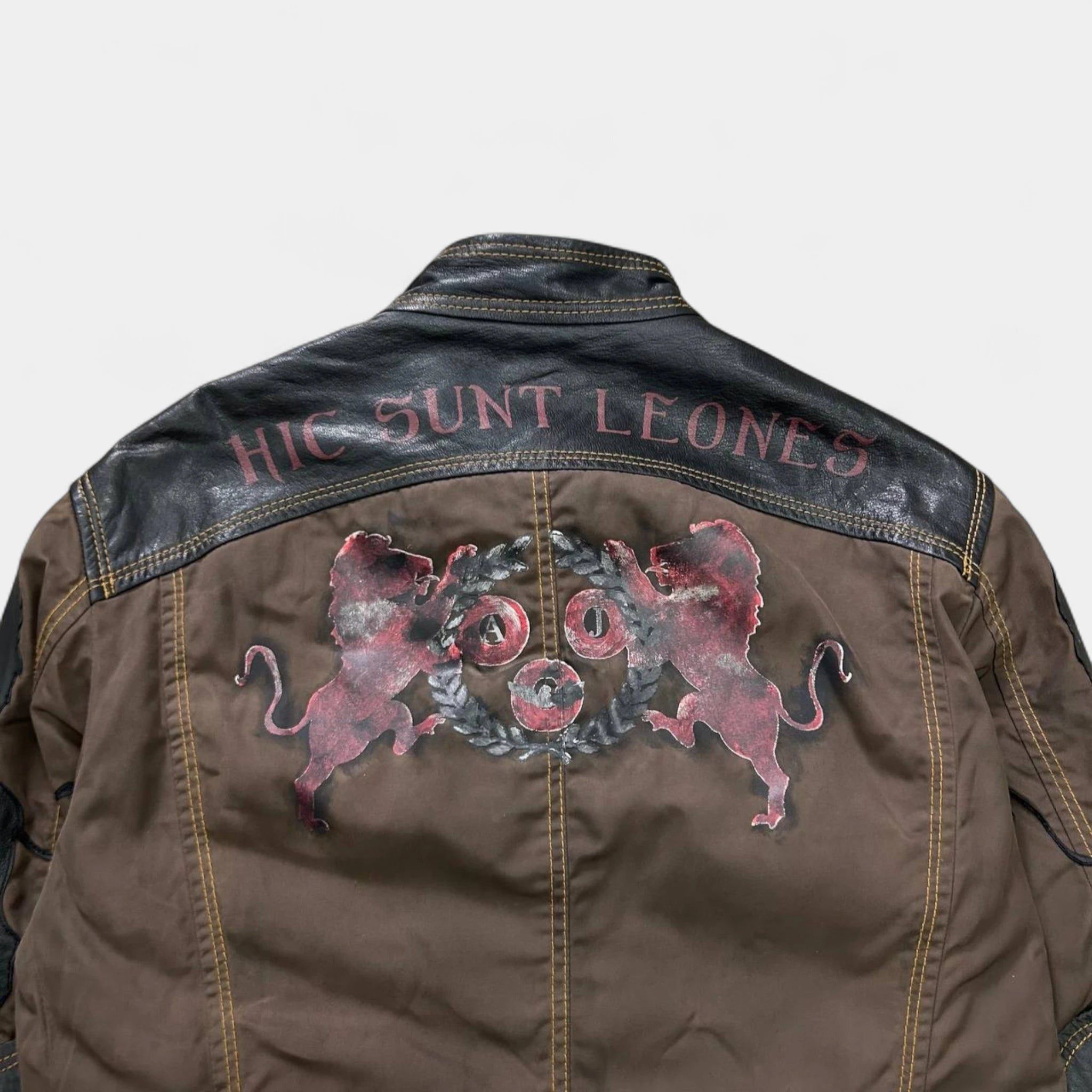 Armani Armani Jeans Brown Leather Nylon Jacket Size L / US 10 / IT 46 - 5 Thumbnail