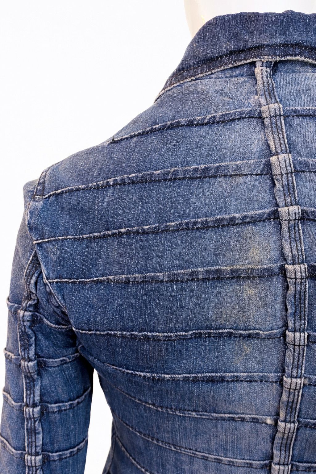 plein sud Plein Sud Sculpted Structured Seam Denim XS Small Jacket Size XS / US 0-2 / IT 36-38 - 4 Thumbnail