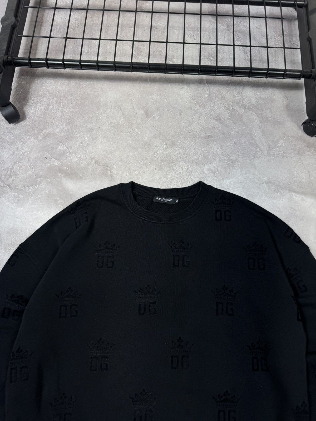Dolce & Gabbana Dolce Gabbana Black Monogram Men's Sweatshirt Size US L / EU 52-54 / 3 - 3 Thumbnail