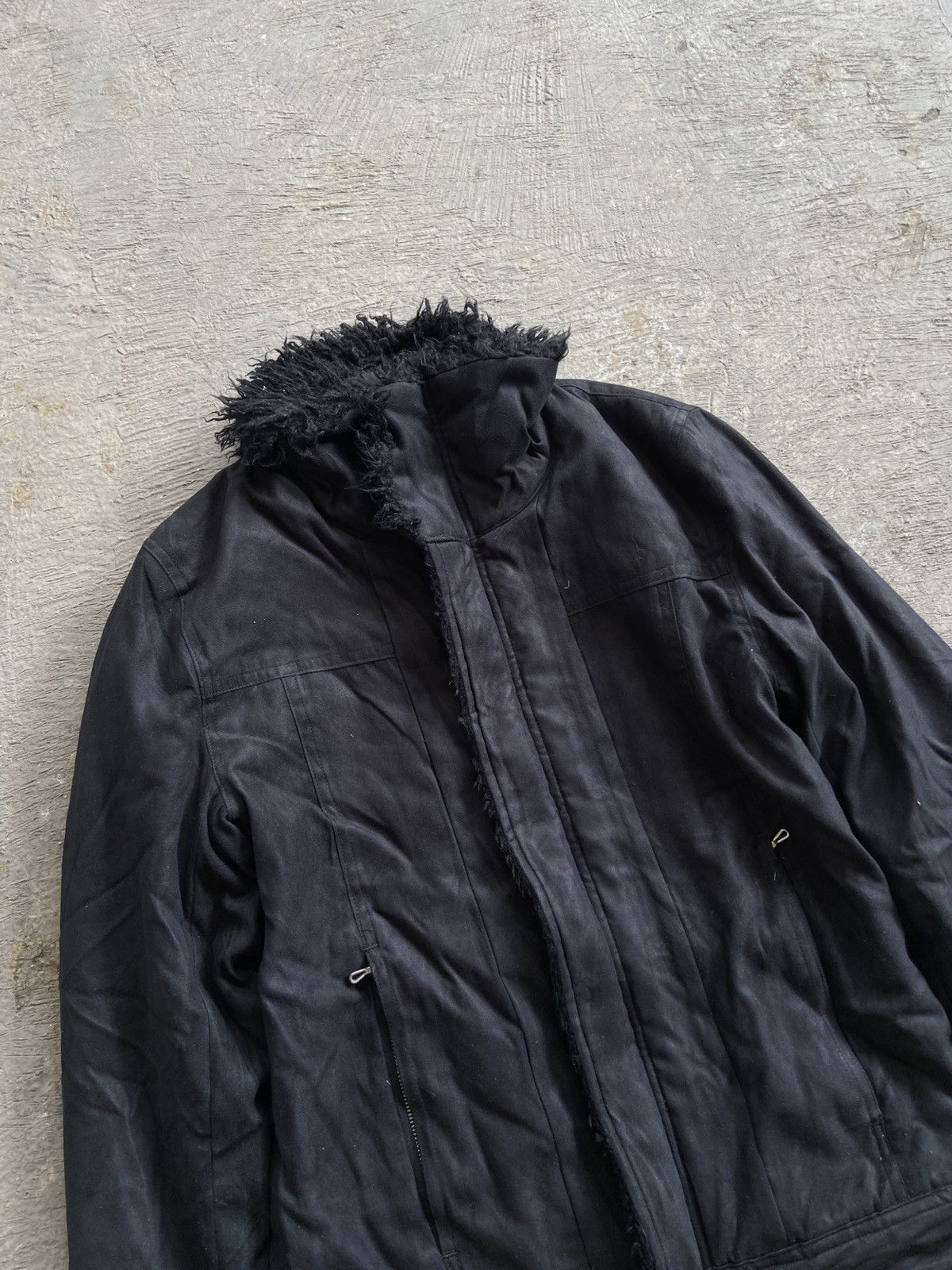 2000s Paranoid - Vkei Apocalypse Style Trim Fur Jacket