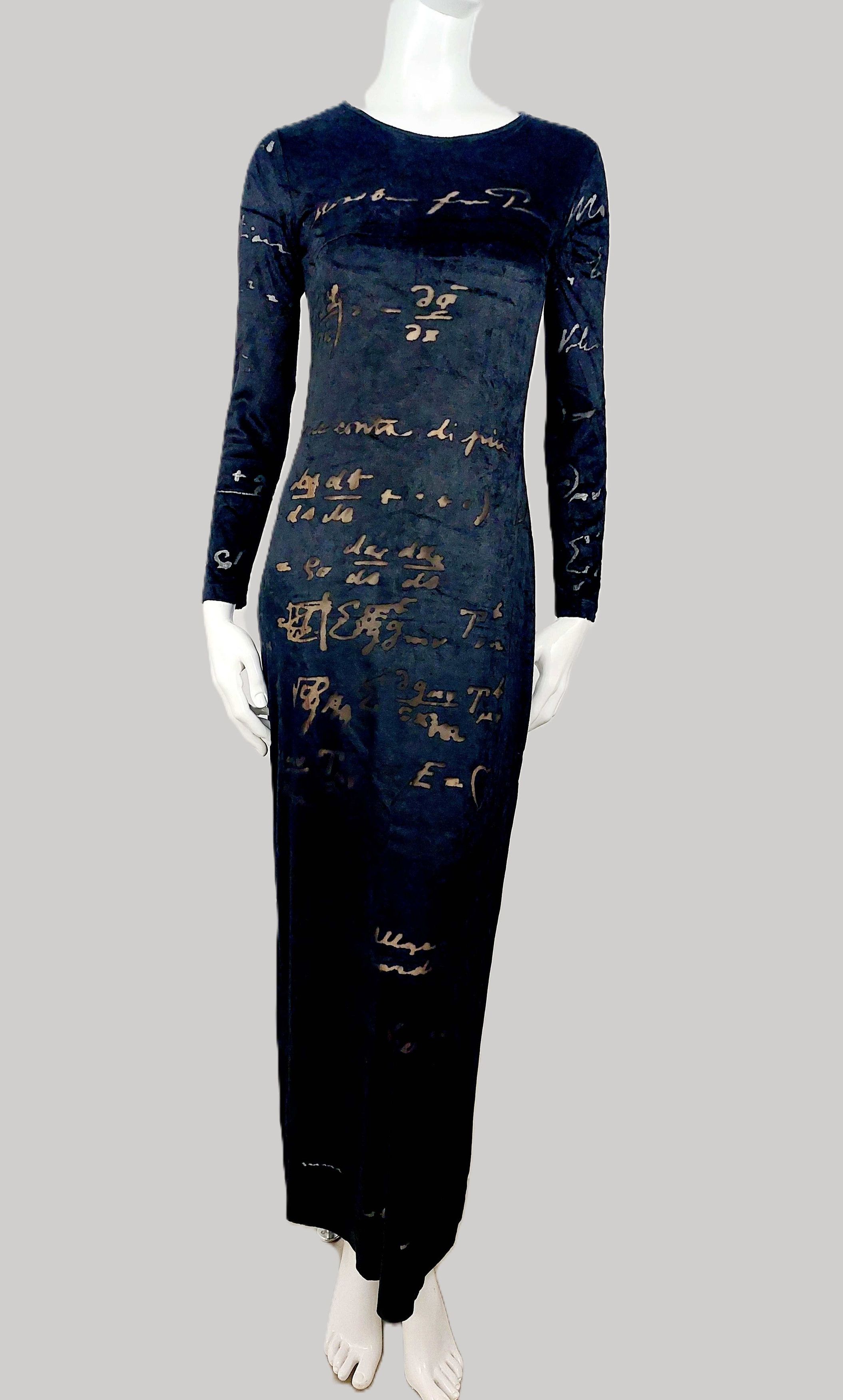 Moschino Moschino Cheap and Chic Equation Velvet Math Formula Dress Size S / US 4 / IT 40 - 1 Thumbnail