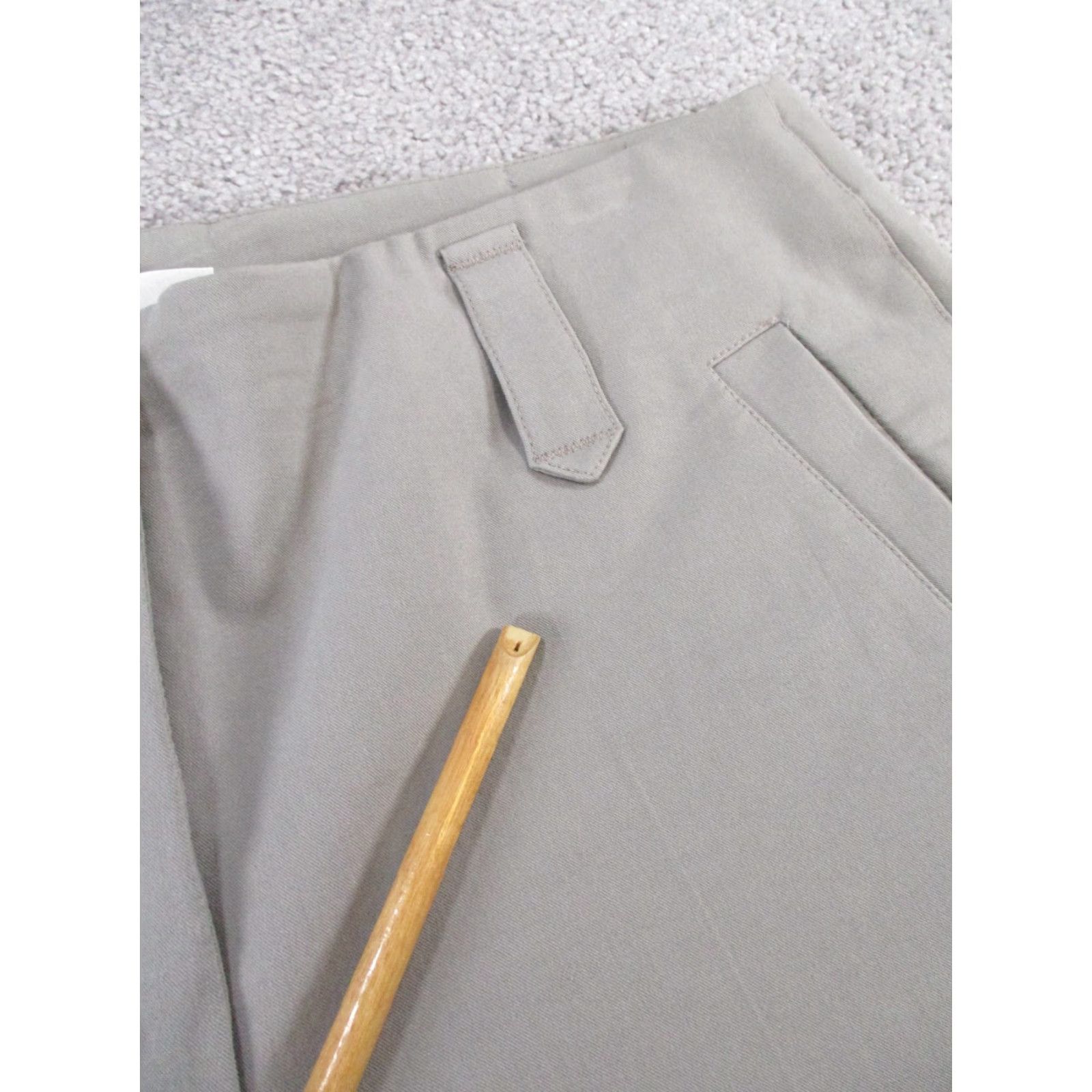 Bergdorf Goodman VINTAGE Gunex Dress Pants Womens 10 Gray Tapered Cotton Spandex 90s Office Wear Size 32" / US 10 / IT 46 - 4 Thumbnail