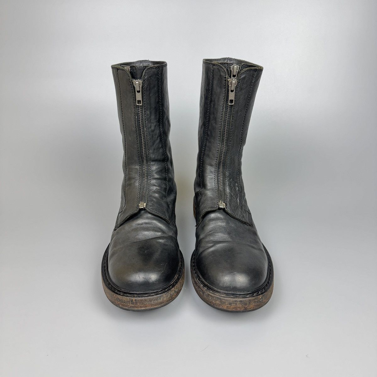 Ann Demeulemeester Ann Demeulemeester - FW/12 Double front zipper leather Boots Size US 9 / EU 42 - 3 Thumbnail