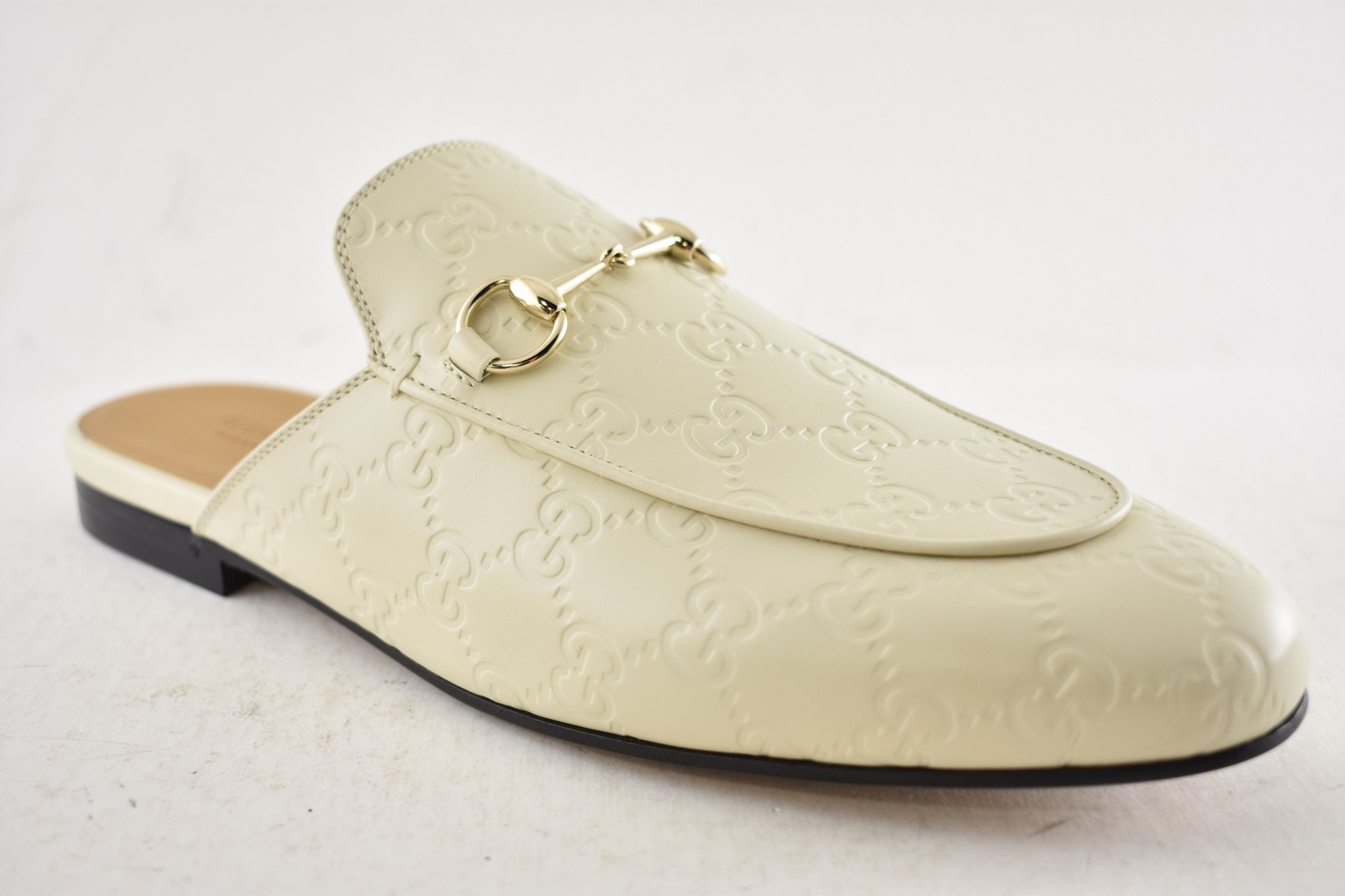 Gucci Gucci Princetown Ivory GG Logo Slide Loafer Mule Flat 36.5 Size US 6.5 / IT 36.5 - 6 Thumbnail