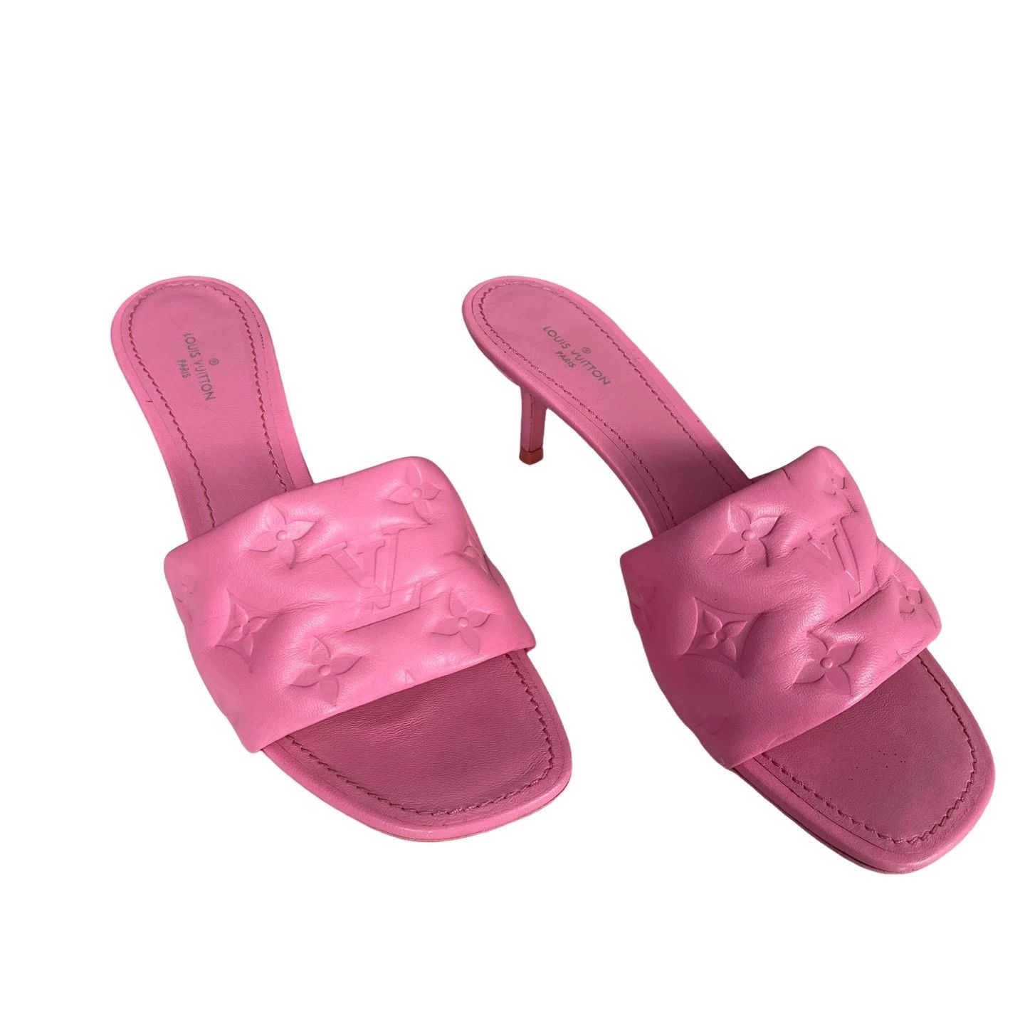 Louis Vuitton Louis Vuitton Pink Quilted Monogram Mules Size 37 Size US 7 / IT 37 - 1 Thumbnail
