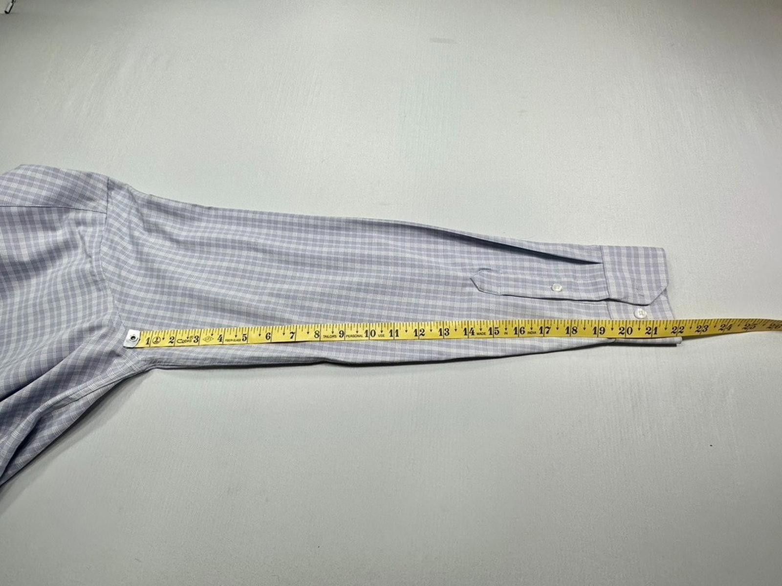 Perry Ellis Perry Ellis Check Pattern Button Down Shirt Blue 15.5/34-35 Size 42R - 7 Thumbnail