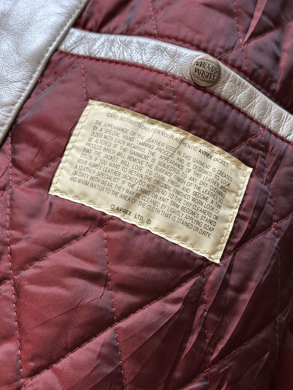 Avirex × Vintage 1990s Avirex Spirit of American Leather Varsity Jacket Size US XL / EU 56 / 4 - 9 Thumbnail