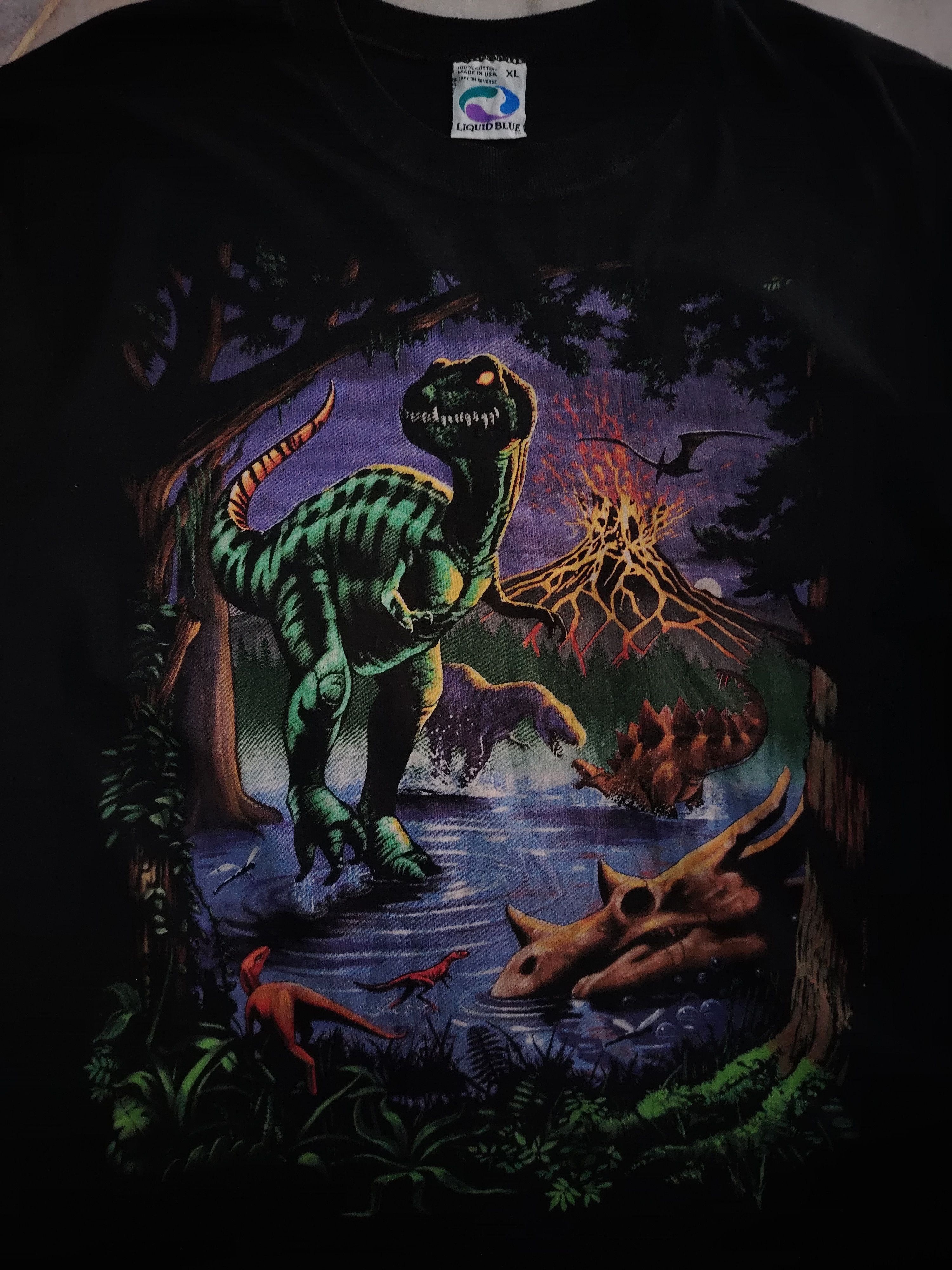 Liquid Blue × Vintage Vintage 1997 Dinosaur Liquid Blue Shirt T-Rex Size US XL / EU 56 / 4 - 2 Thumbnail