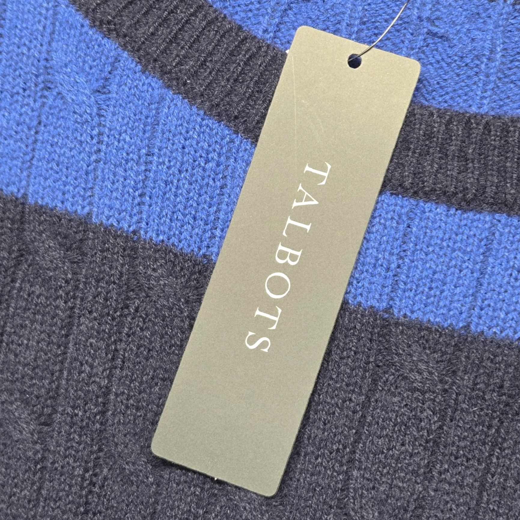 Talbots Talbots Sweater Womens Medium Blue Navy Stripe Button Shoulder Pullover Knit Size M / US 6-8 / IT 42-44 - 6 Thumbnail