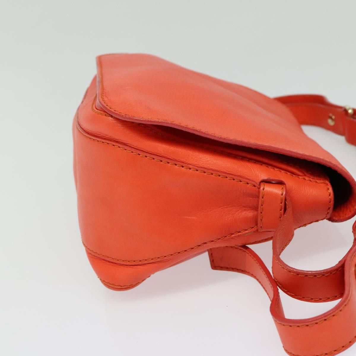 Celine CELINE Shoulder Bag Leather Orange Gold Size ONE SIZE - 5 Thumbnail