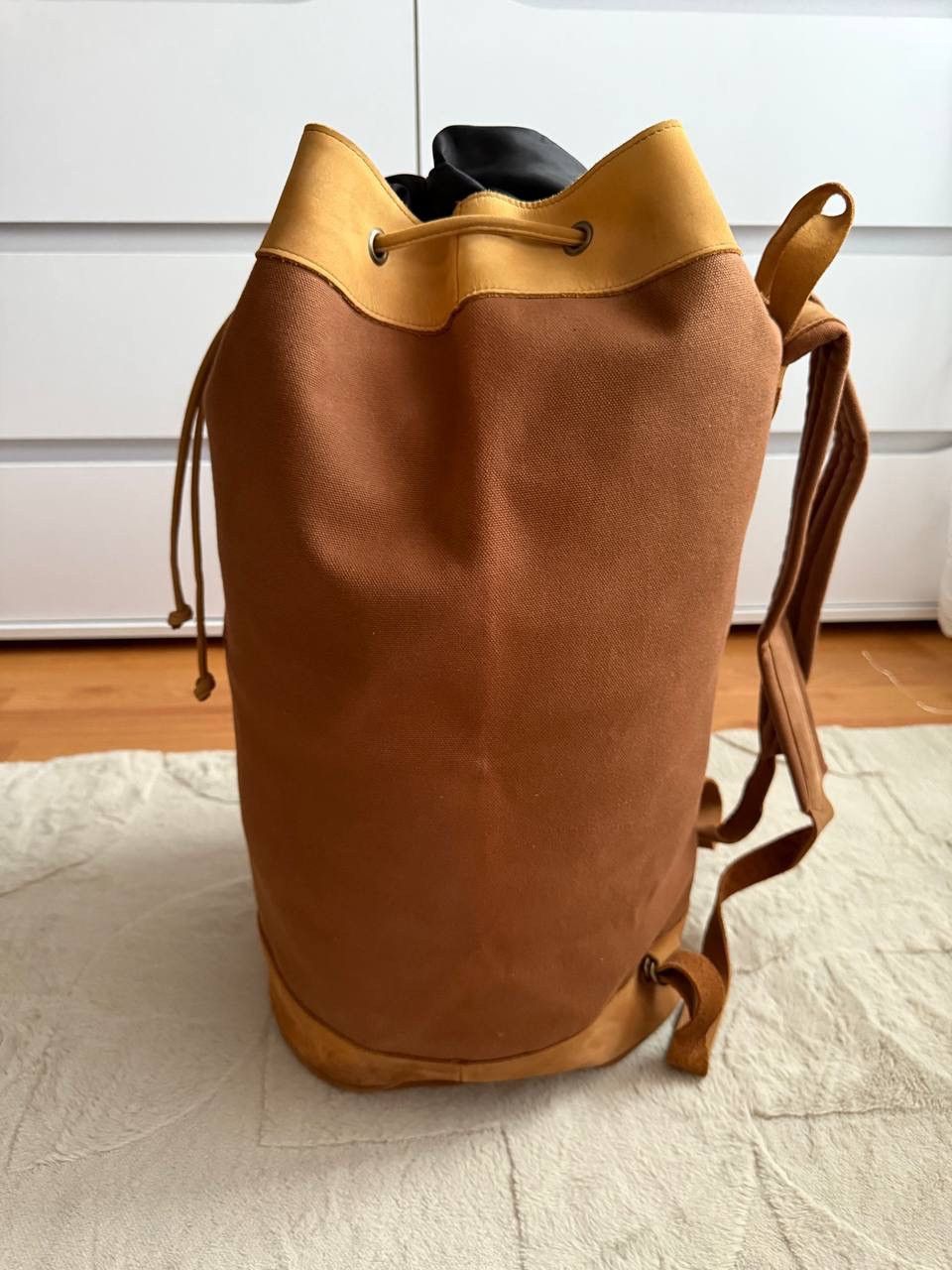 Marlboro Marlboro Brown Cotton Denim Backpack Bag With Leather insert Size ONE SIZE - 20 Thumbnail