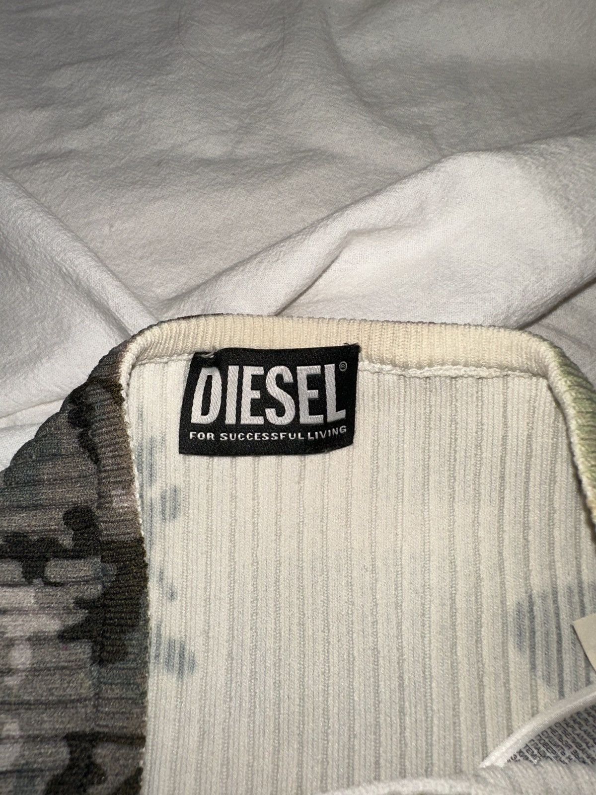 Diesel Camouflage-print Ribbed-knit Bandeau In Grau Size XS / US 0-2 / IT 36-38 - 3 Thumbnail