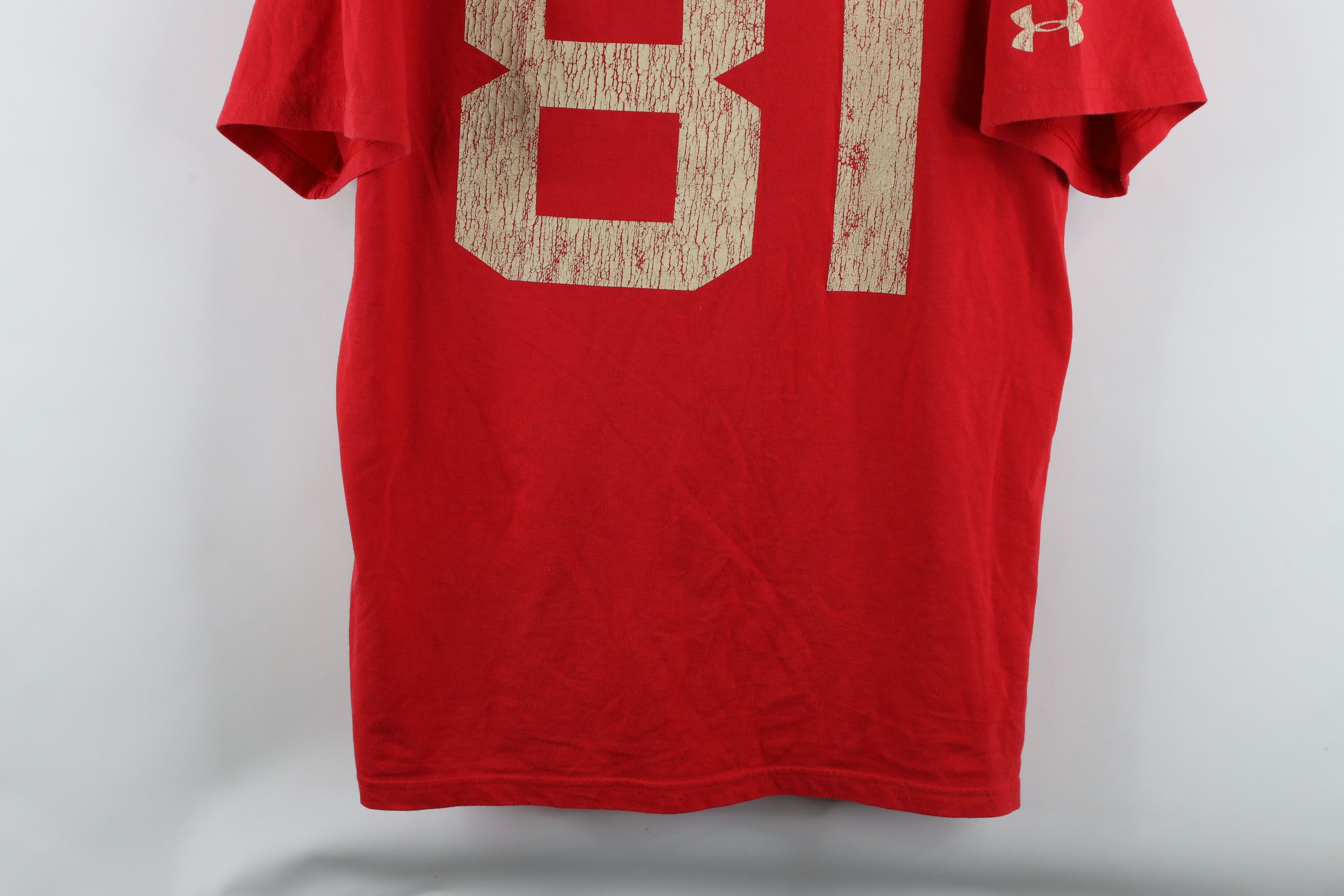 Under Armour × Vintage Under Armour Spell Out Welsh Rugby Union T-Shirt Red Size US L / EU 52-54 / 3 - 3 Thumbnail