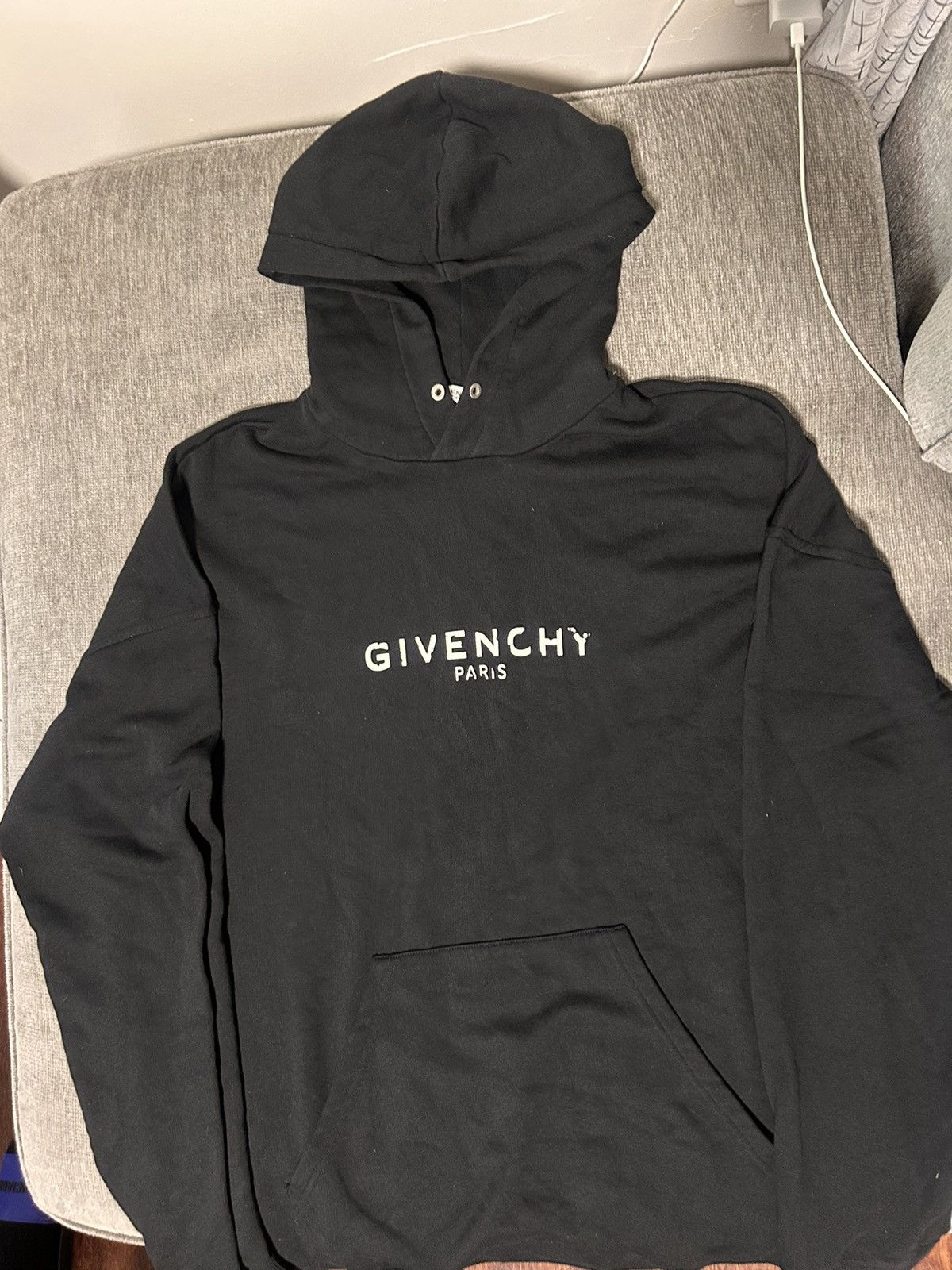 image of Givenchy Logo Cotton Hoodie in Black, Men's (Size 2XL)