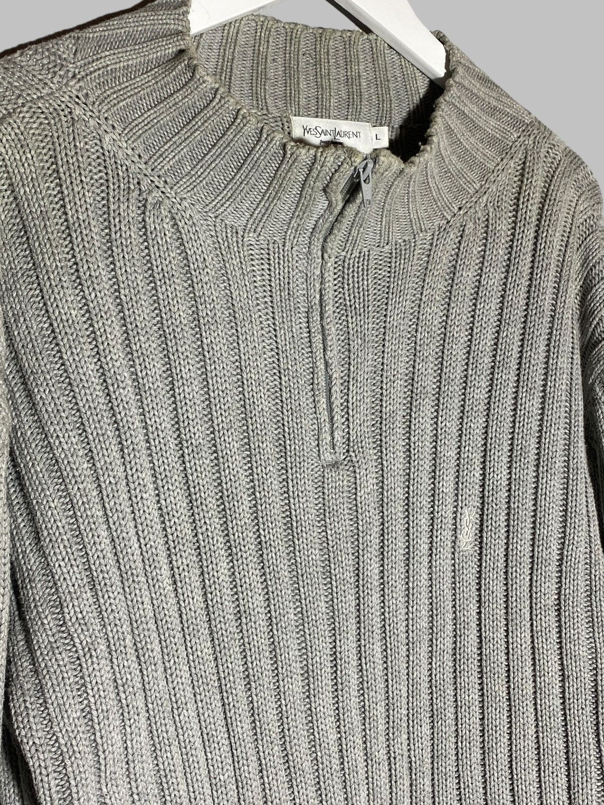 Yves Saint Laurent YSL Yves Saint Laurent 1/4 Zip Knit Pullover Vintage Sweater Size US L / EU 52-54 / 3 - 2 Thumbnail