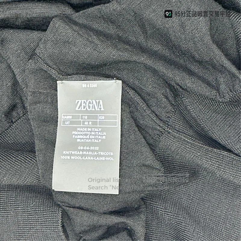 Ermenegildo Zegna Zegna FW22 Men's Black Crew Neck Sweater. Size US XXL / EU 58 / 5 - 6 Thumbnail