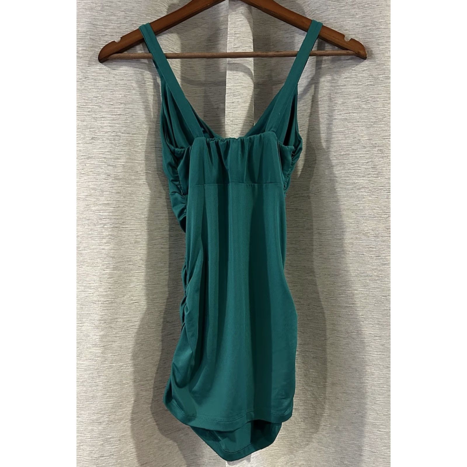 Vintage Charlotte Russe Tank Top Women's Small Green Retro V-Neck Sleeveless Spandex Polyester Solid Festival Tank Top Y2K Size S / US 4 / IT 40 - 4 Thumbnail