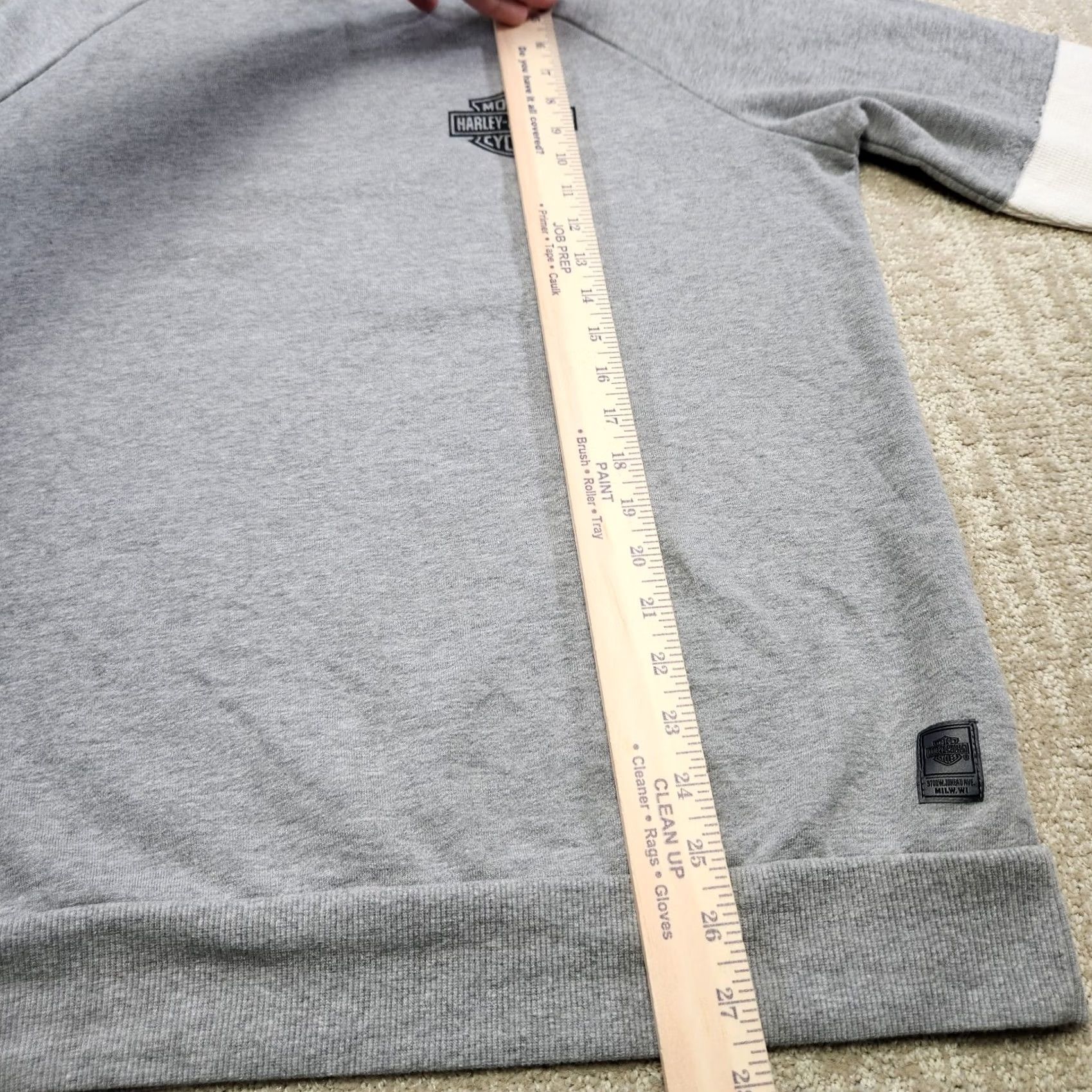 Harley Davidson Harley-Davidson Sweatshirt Men Medium Slim Fit Thermal Sleeve Raglan Skull Gray Shirt Pullover Graphic Print Fire 90s Motorcycle Mens Size US M / EU 48-50 / 2 - 7 Thumbnail