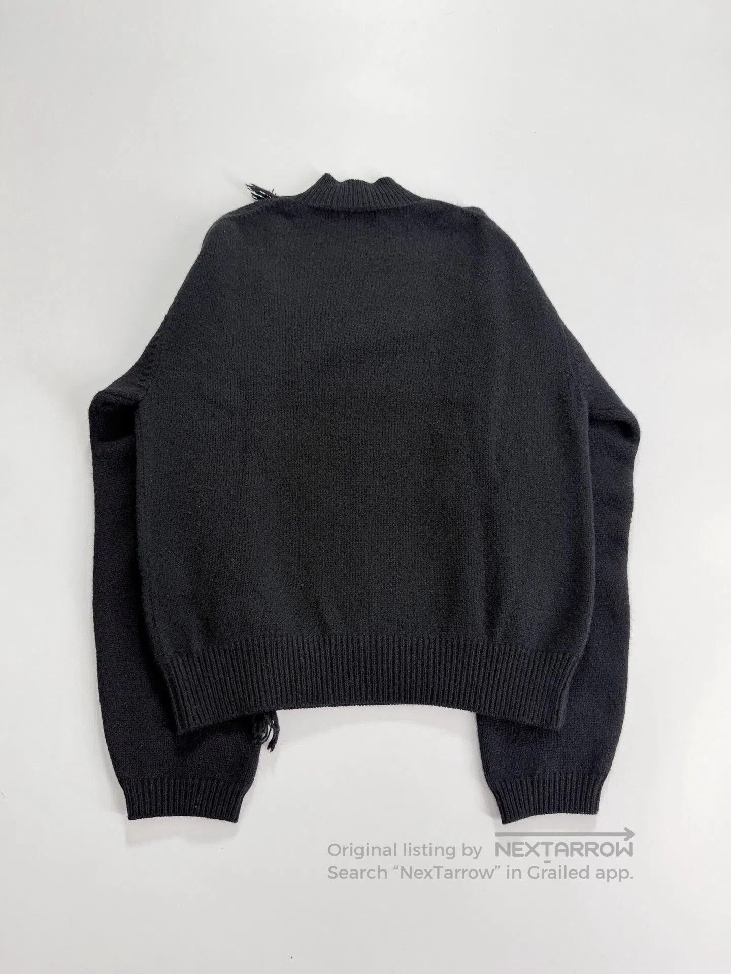 Y's black knitted high collar with tassel. Size L / US 10 / IT 46 - 4 Thumbnail