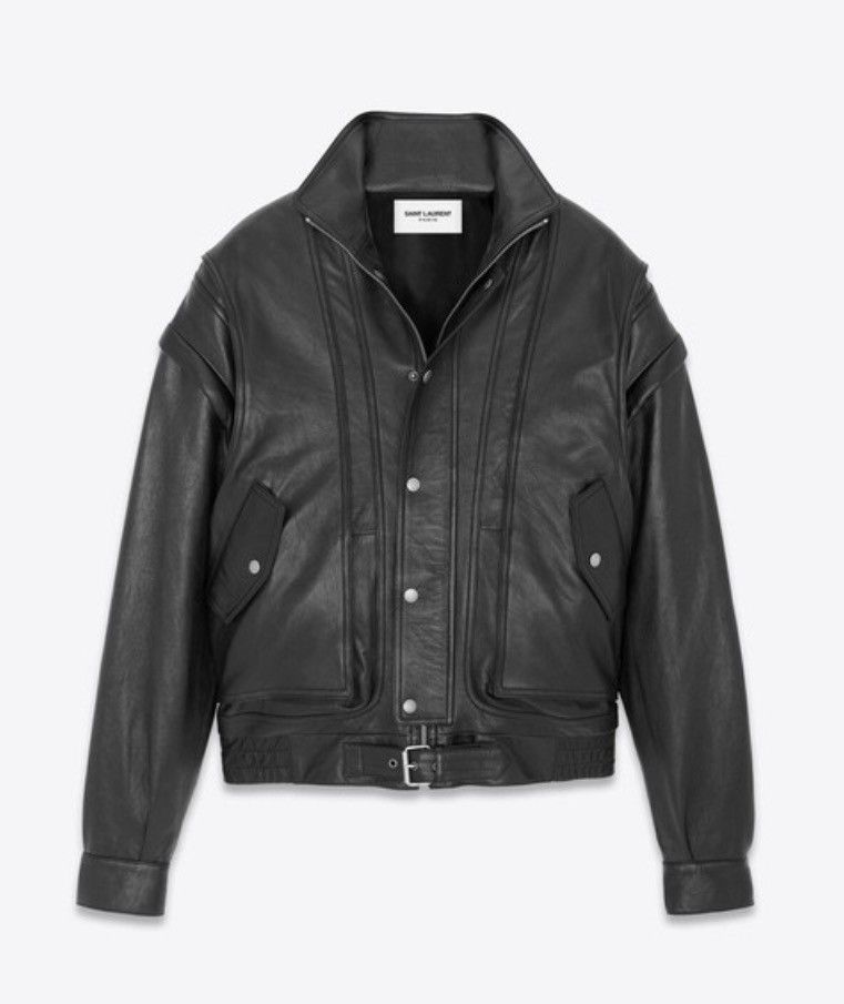 Saint Laurent Paris 🔥$8K VALUE🔥Oversized Leather Bomber Jacket Vest Size XS / US 0-2 / IT 36-38 - 2 Thumbnail
